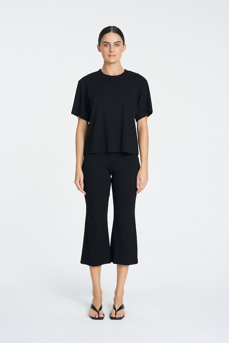 CROP BOOT PANT - Black
