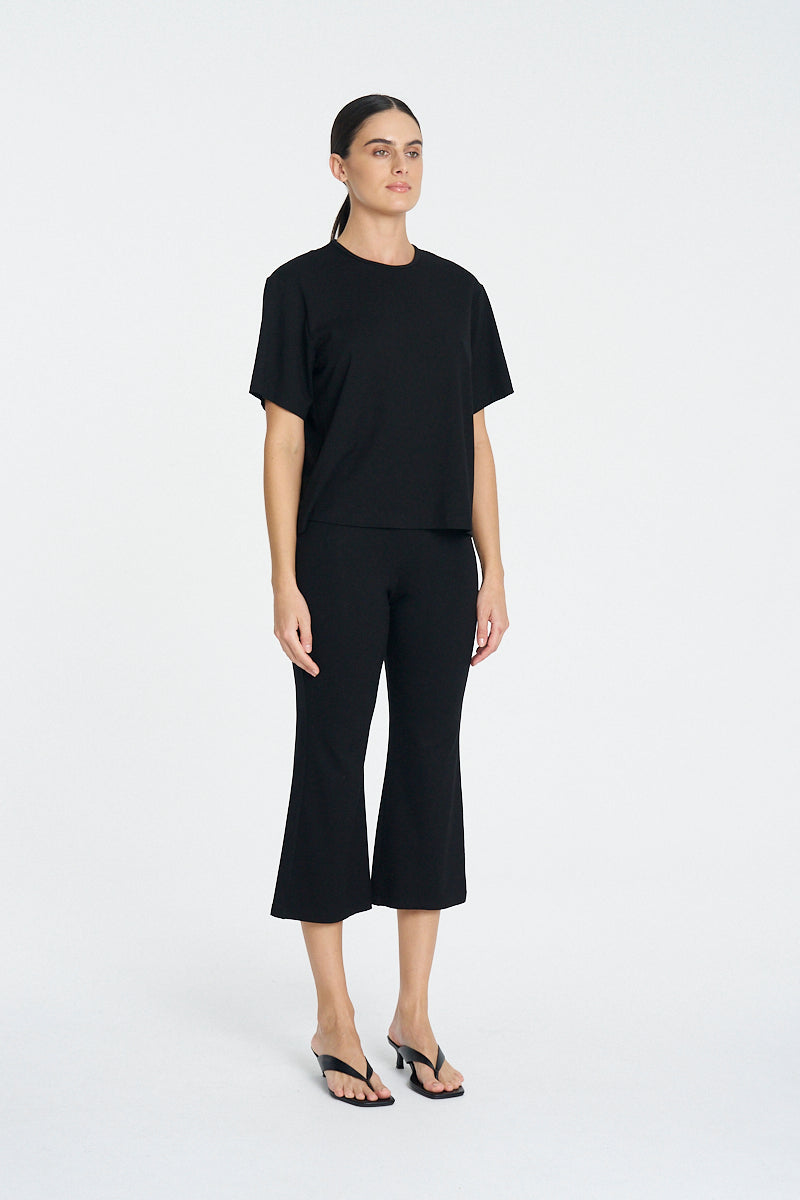 CROP BOOT PANT - Black