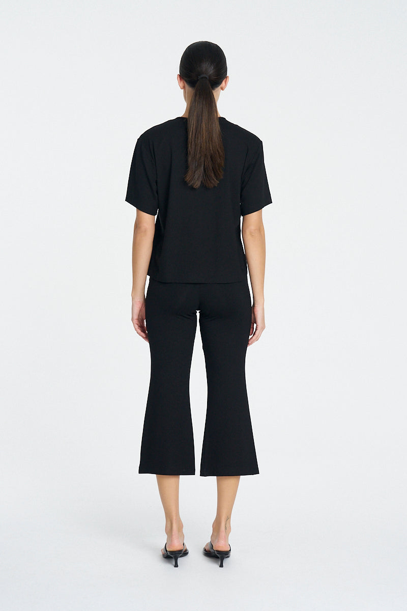 CROP BOOT PANT - Black