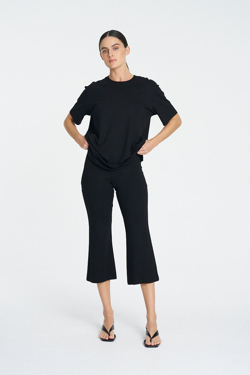 CROP BOOT PANT - Black