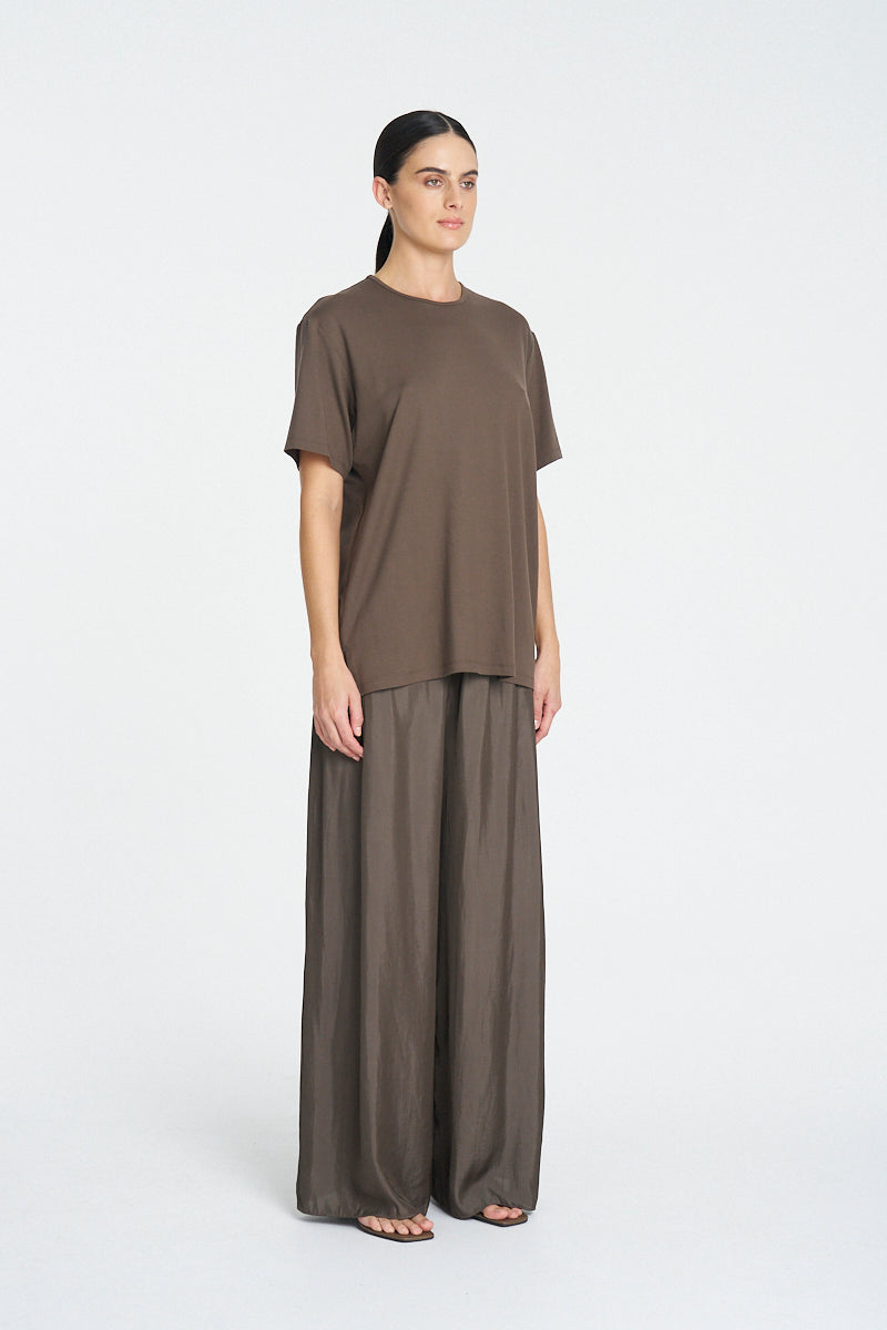 PLEAT PANT - Espresso