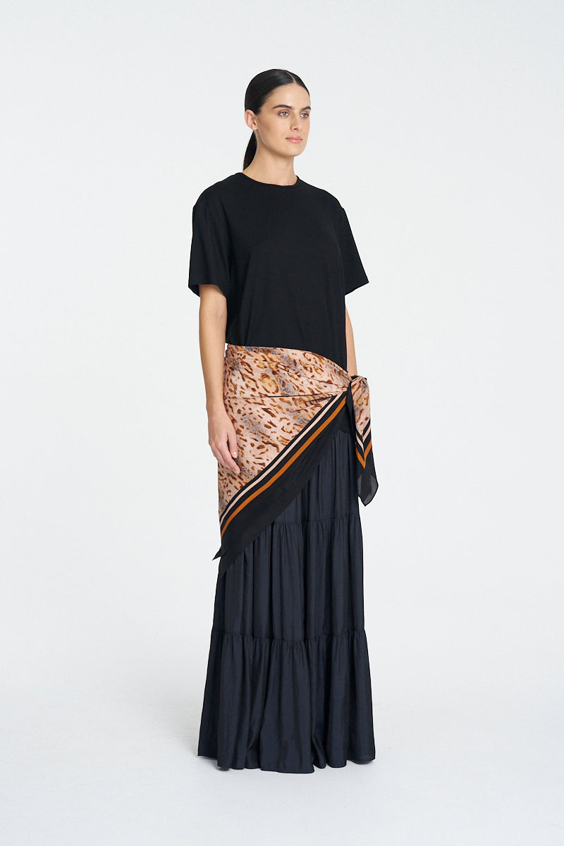 SILK SQUARE - Animal/Black