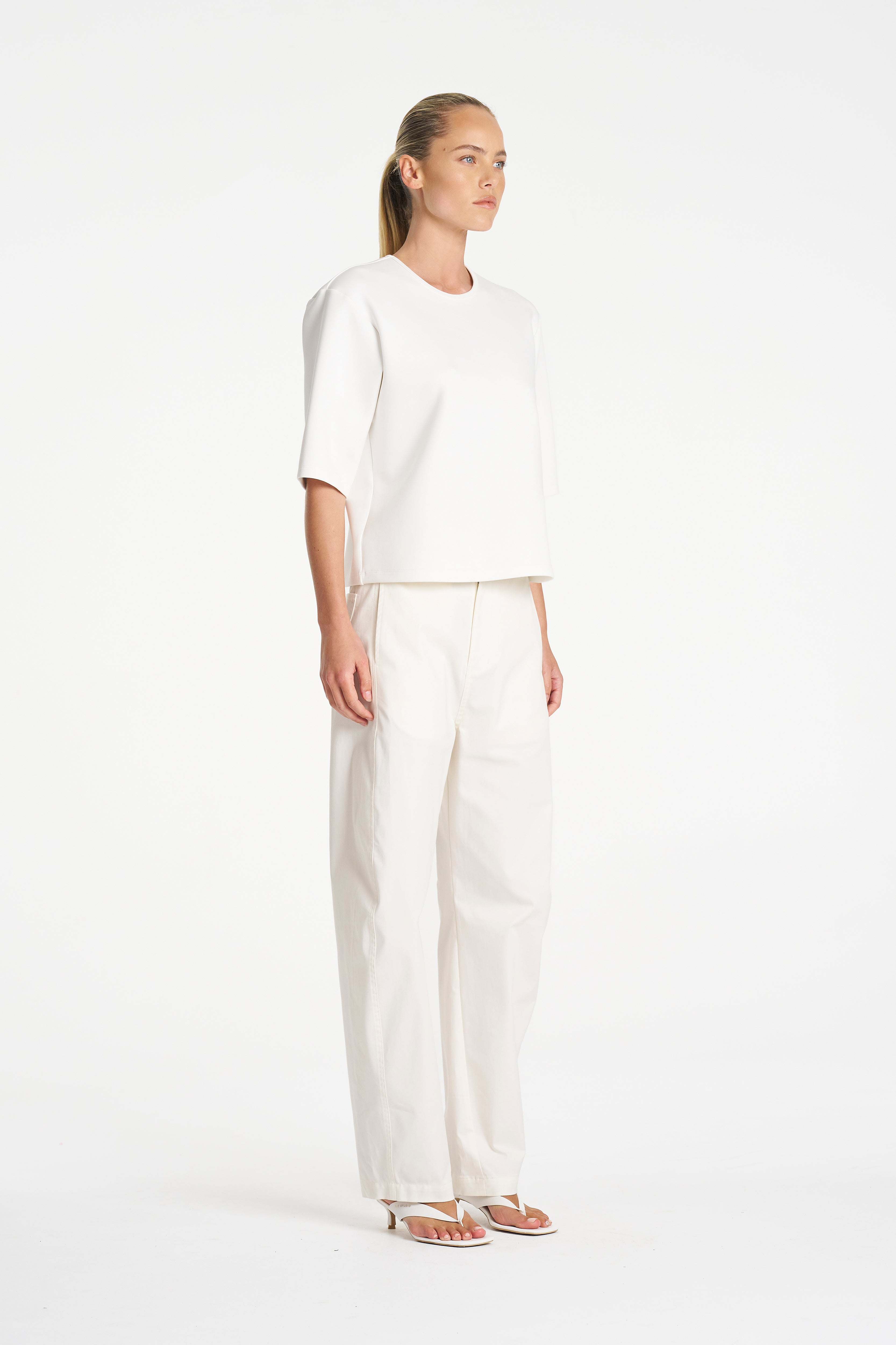 ELBOW BOX TEE - White - MELA PURDIE