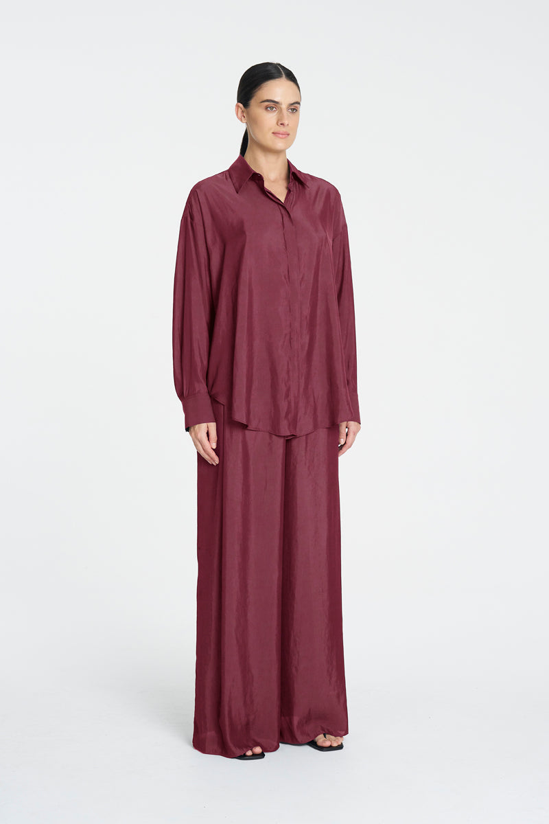 PLEAT PANT - Vino