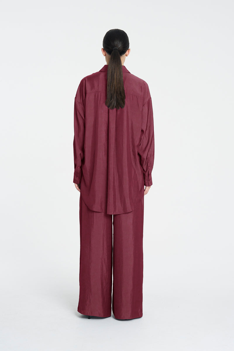 PLEAT PANT - Vino