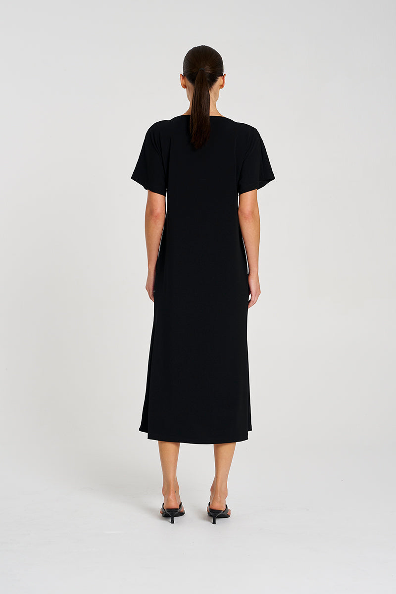 F007 3017 SLASH NECK DRESS