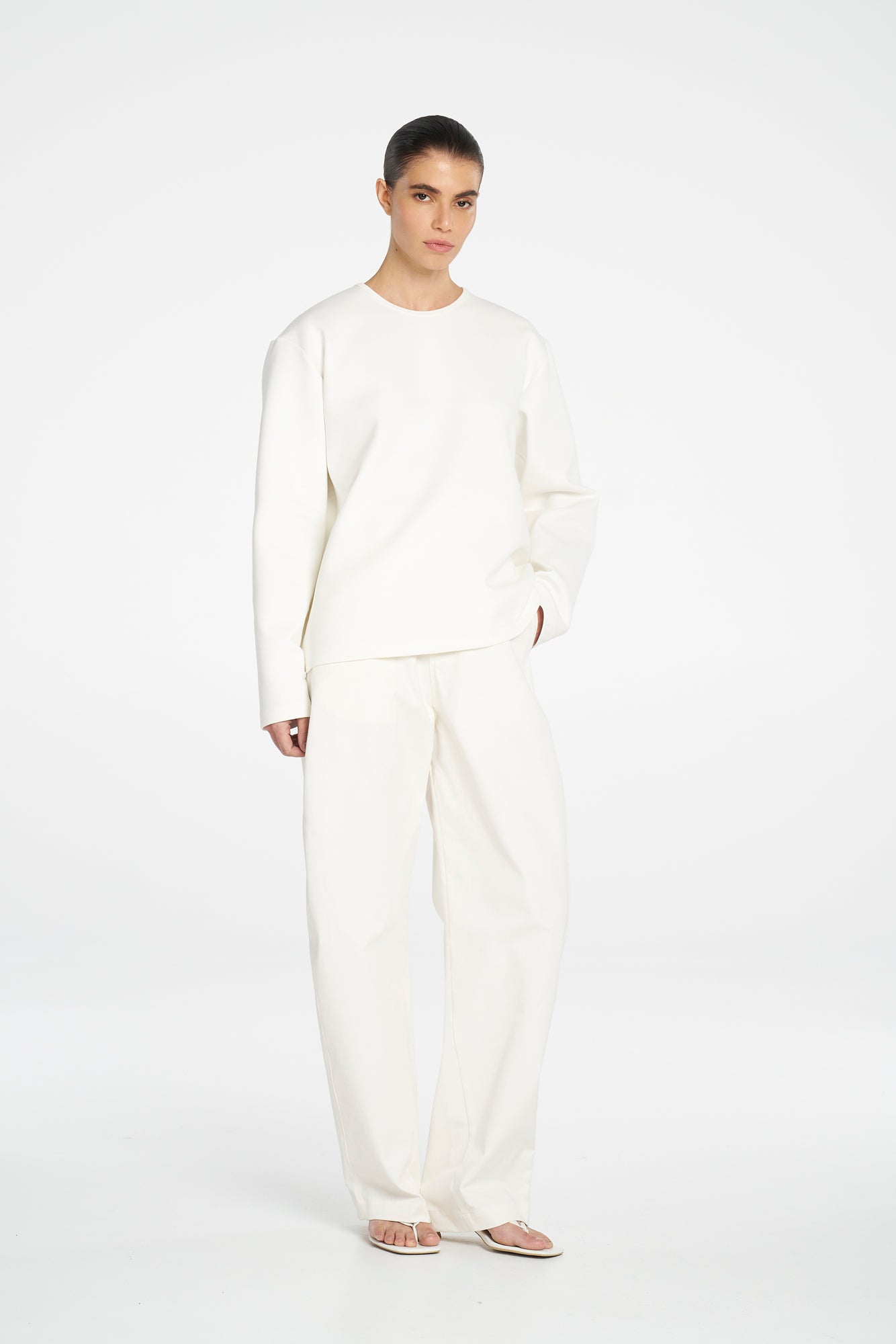 BOX SWEATER - White - MELA PURDIE