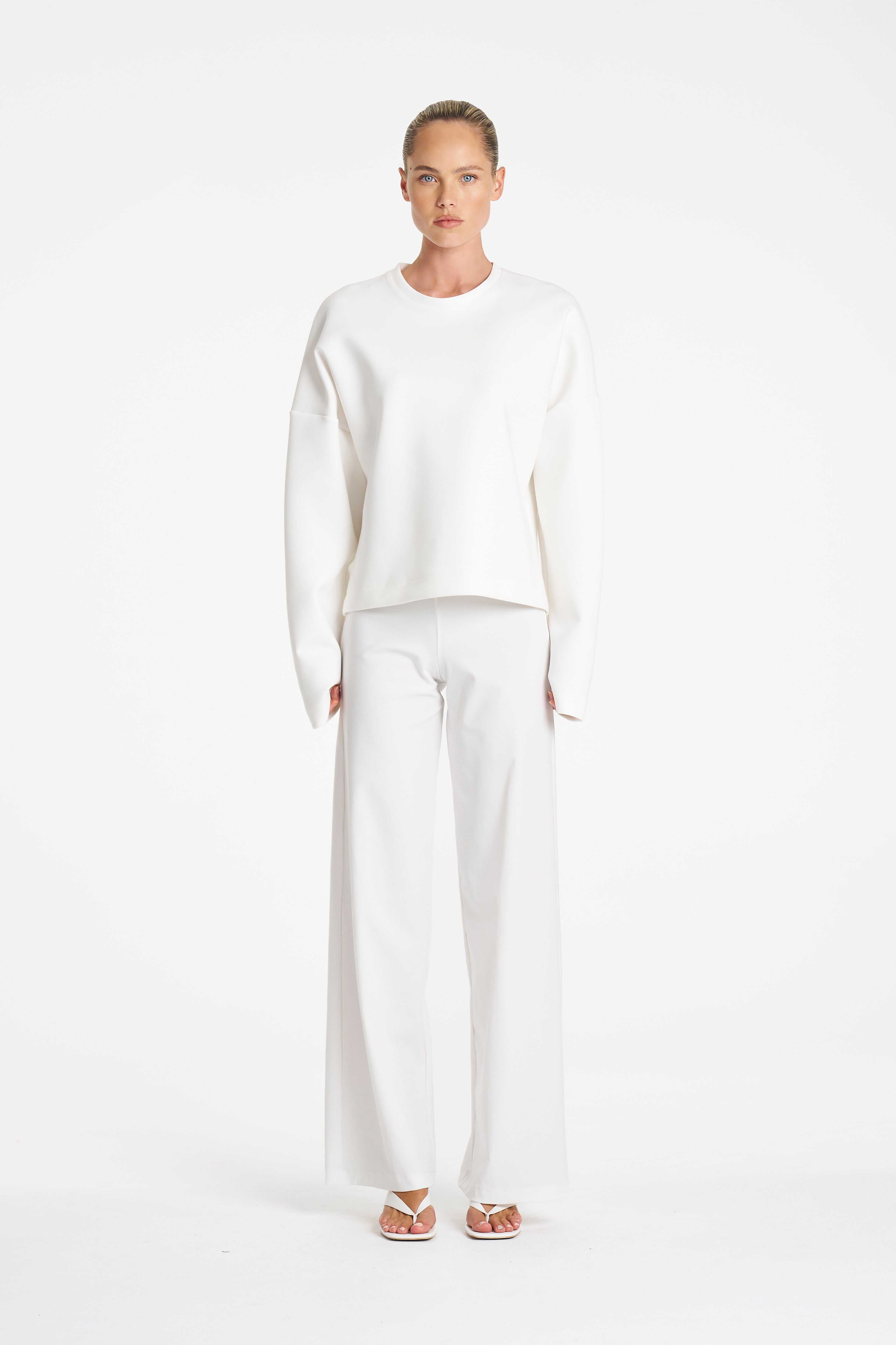 PUFFER SWEATER - White - MELA PURDIE