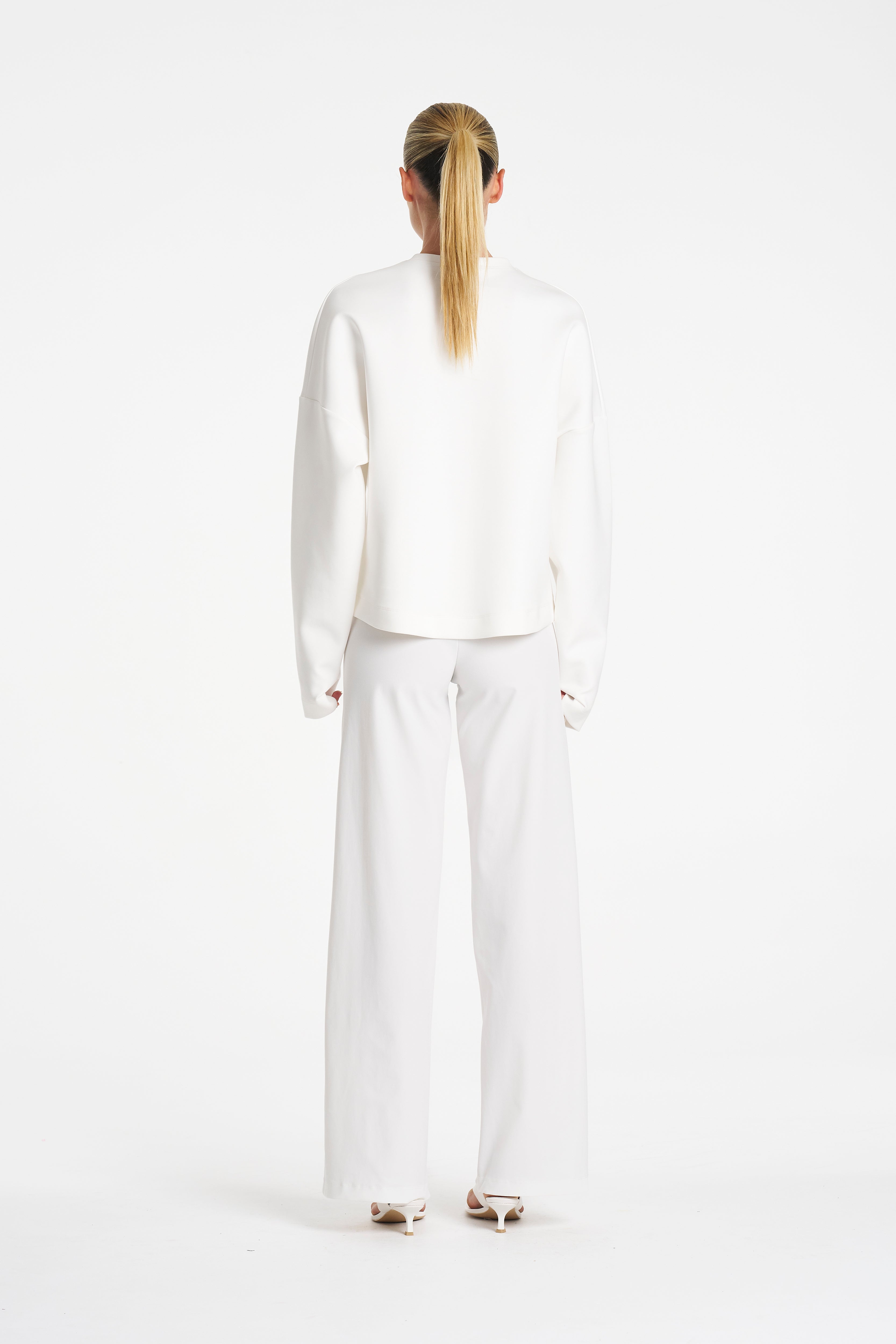 PUFFER SWEATER - White - MELA PURDIE