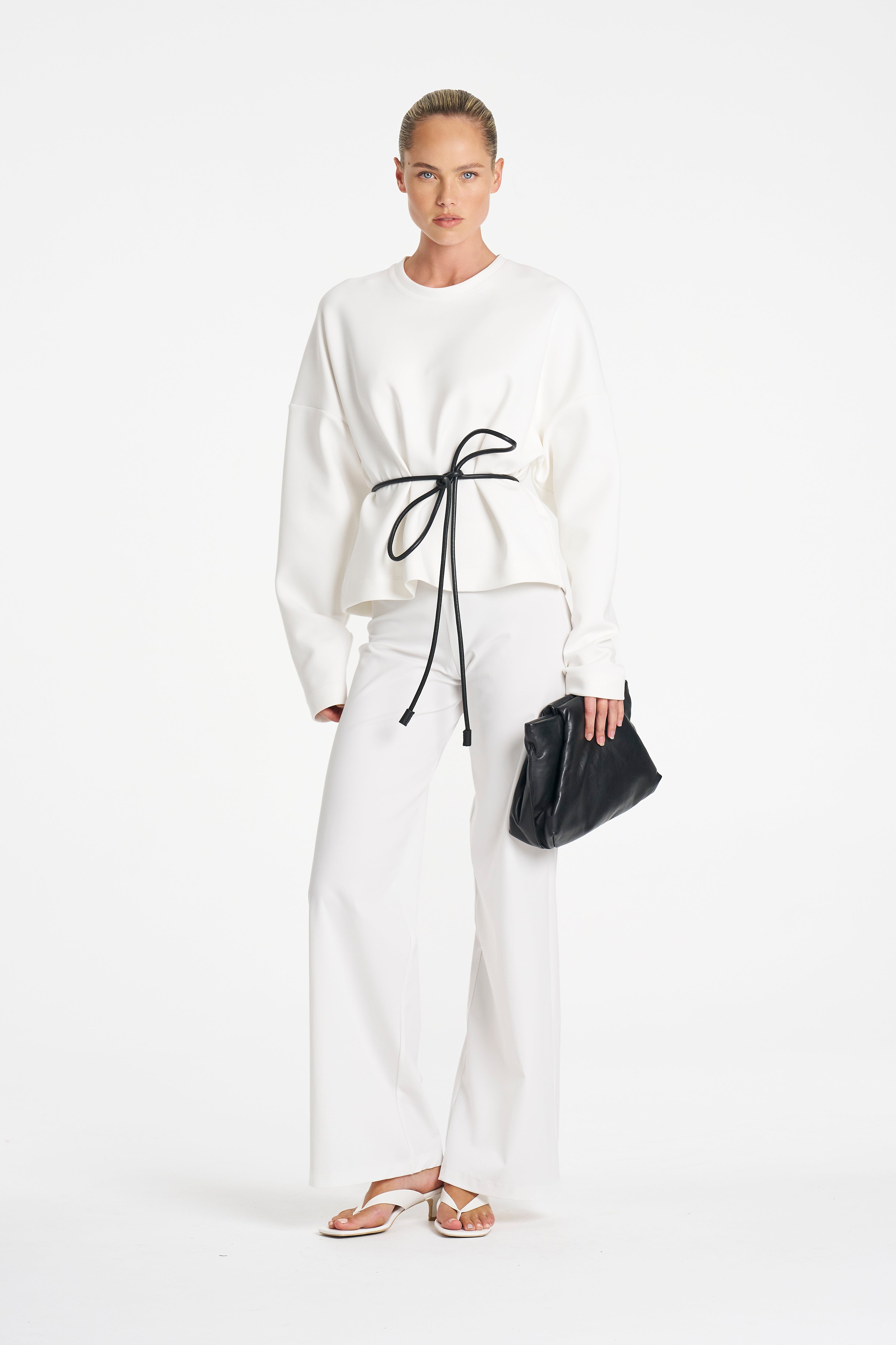 PUFFER SWEATER - White - MELA PURDIE