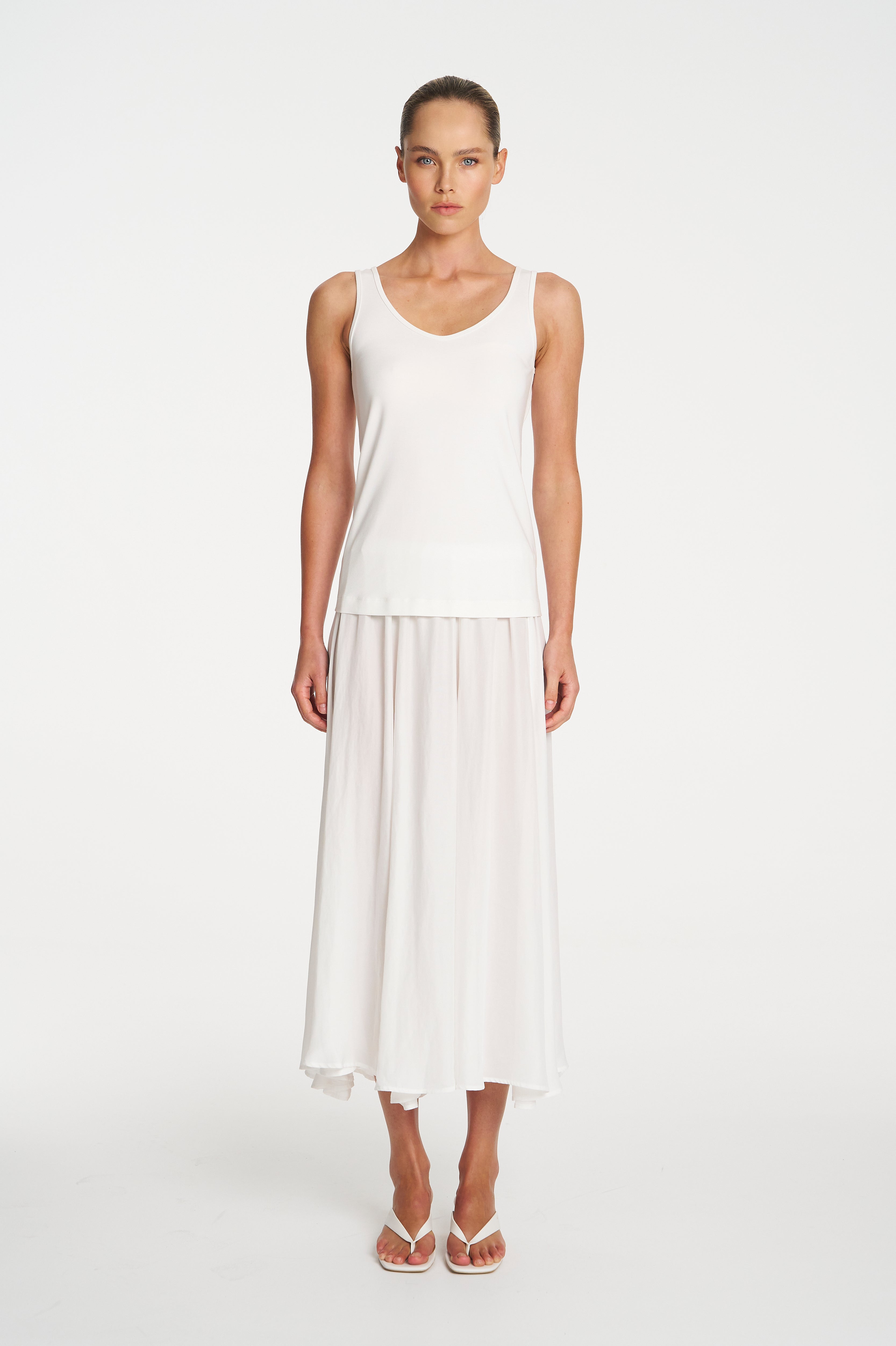 MID TULLE SKIRT - White - MELA PURDIE