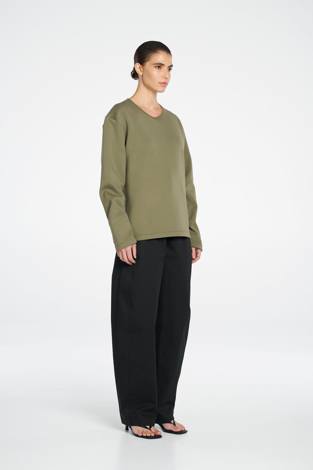 BOX SWEATER - Olive - MELA PURDIE