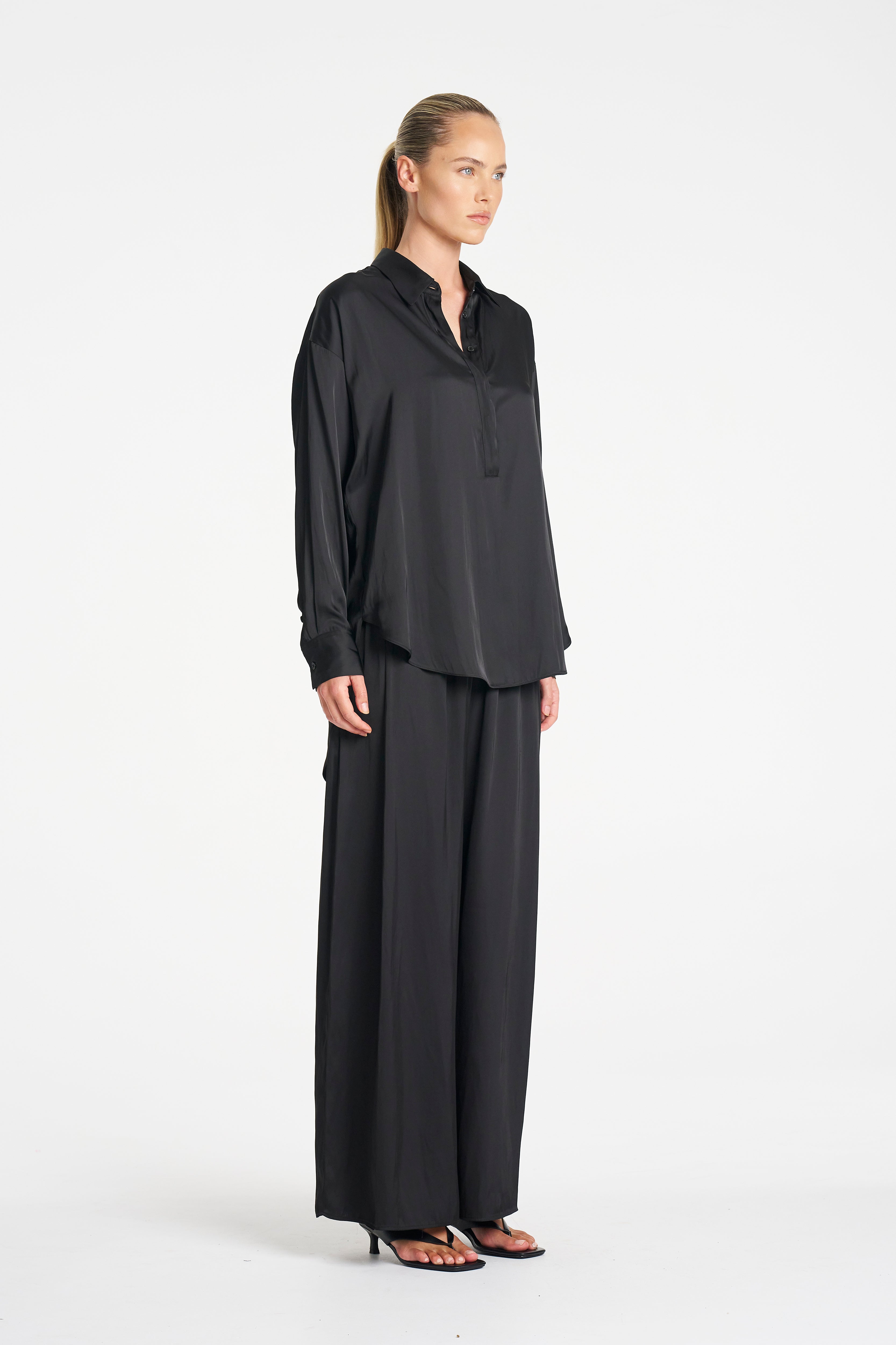 TAB TUNIC - Satin Black - MELA PURDIE
