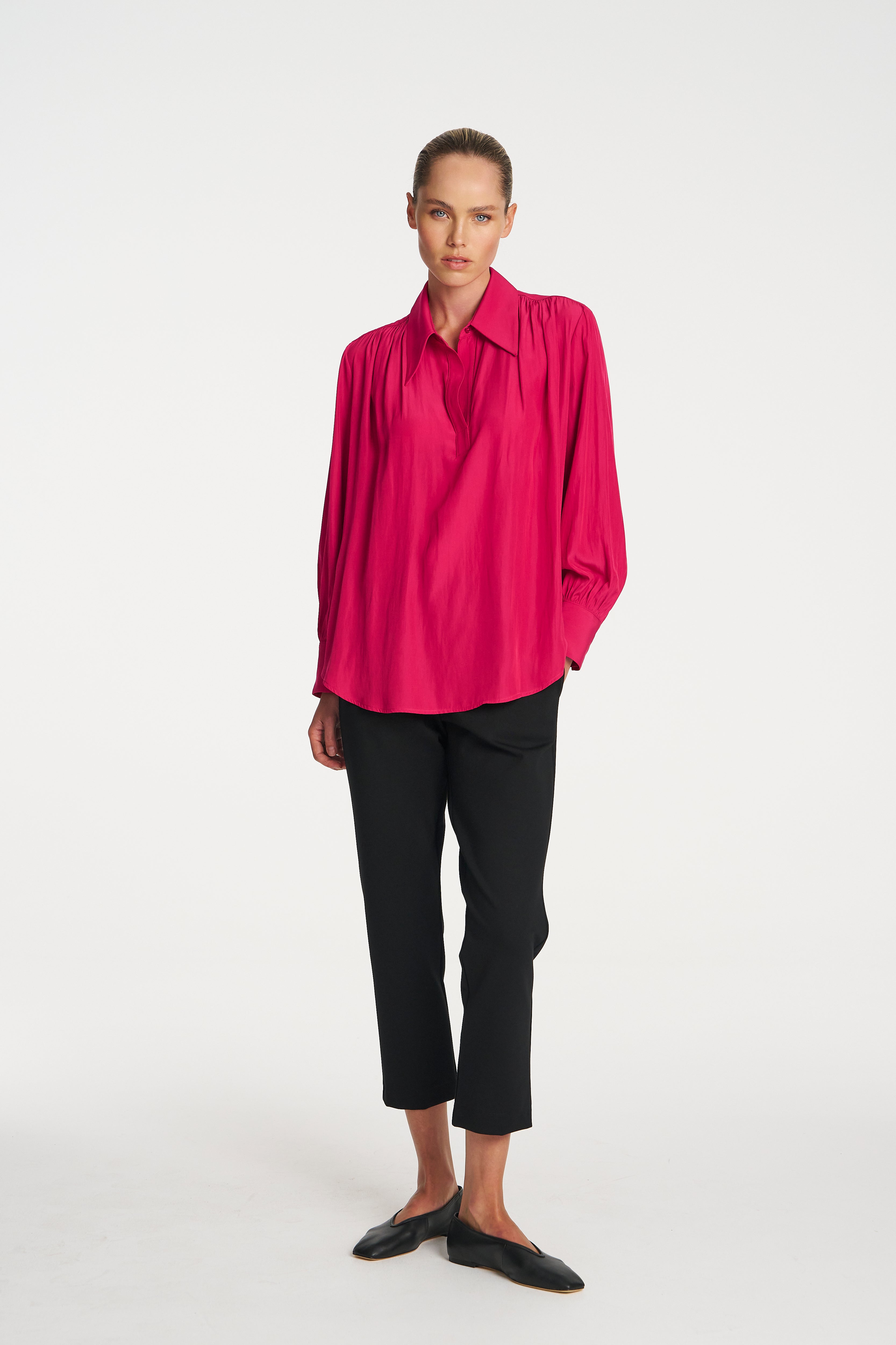 F67 8984 GATHERED BLOUSE - MELA PURDIE