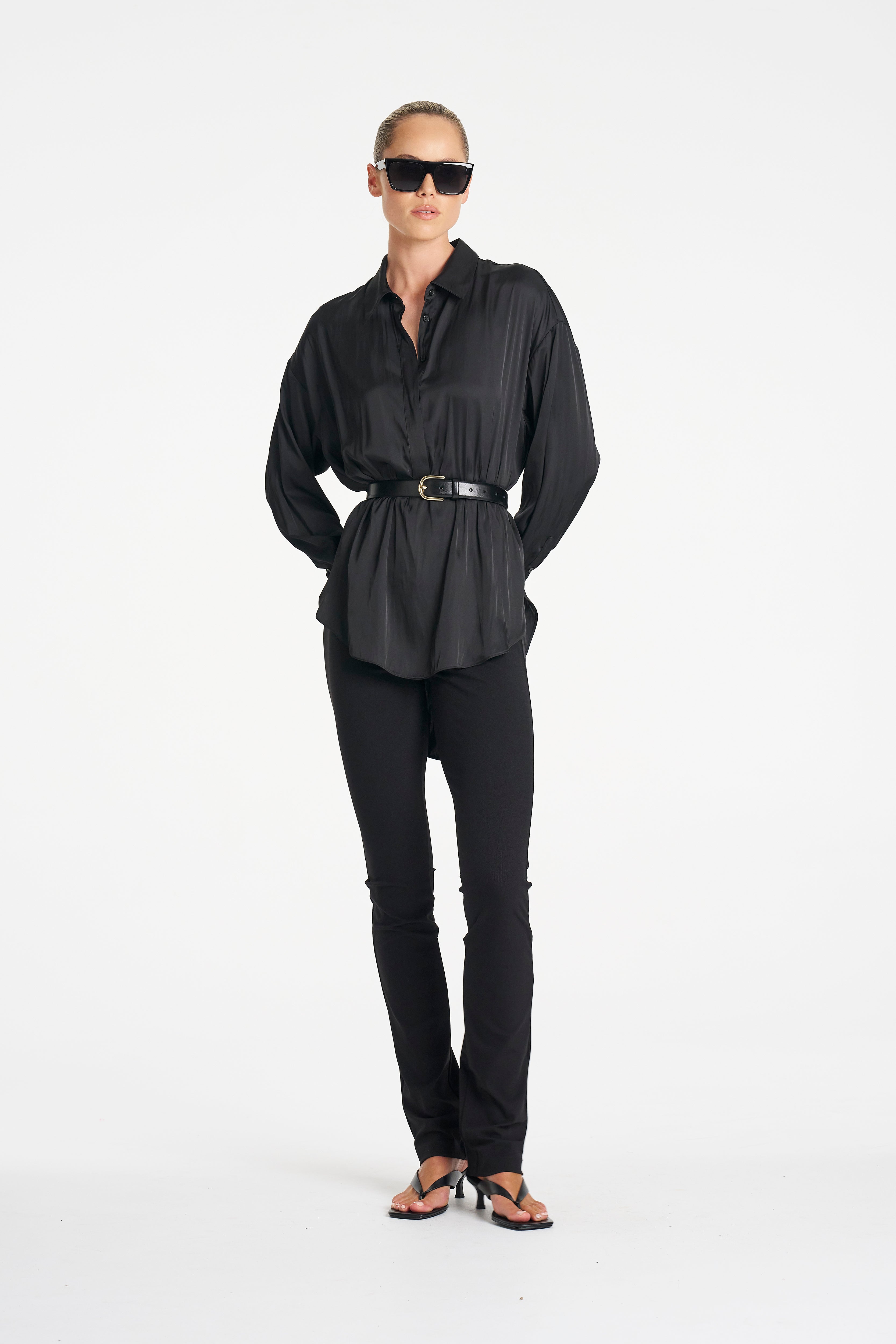 TAB TUNIC - Satin Black - MELA PURDIE
