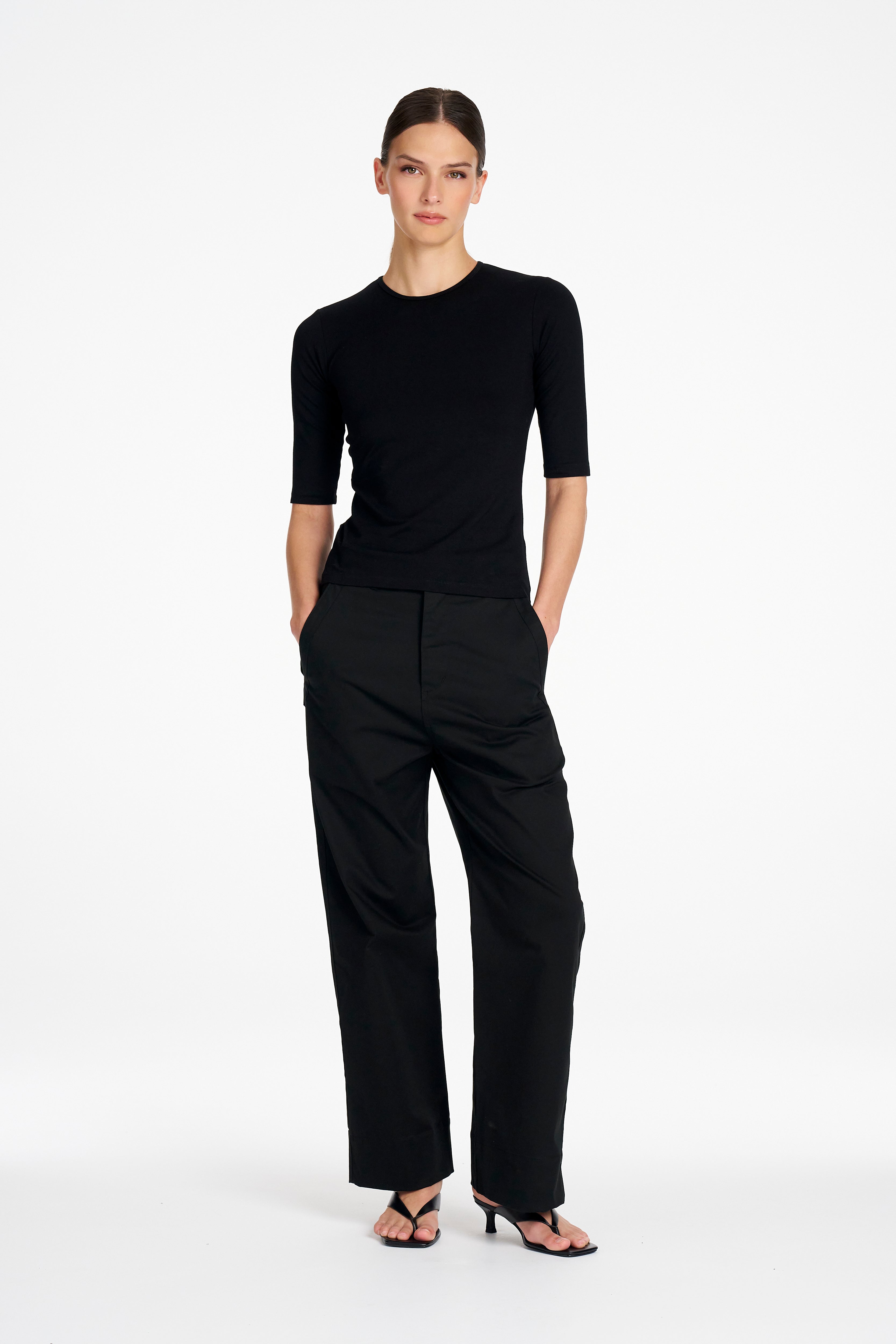 STRAIGHT PANT - Black - MELA PURDIE
