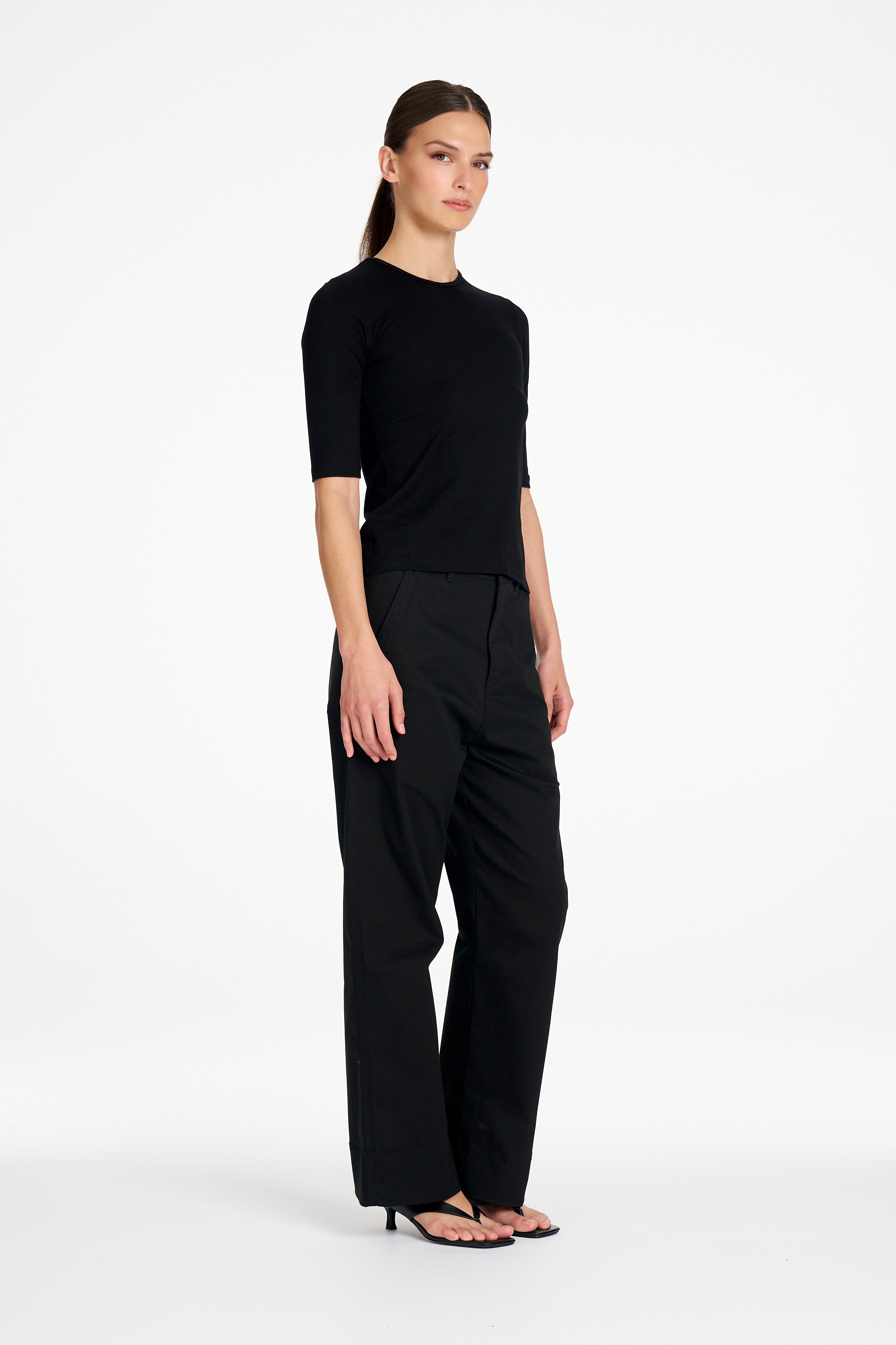 STRAIGHT PANT - Black - MELA PURDIE