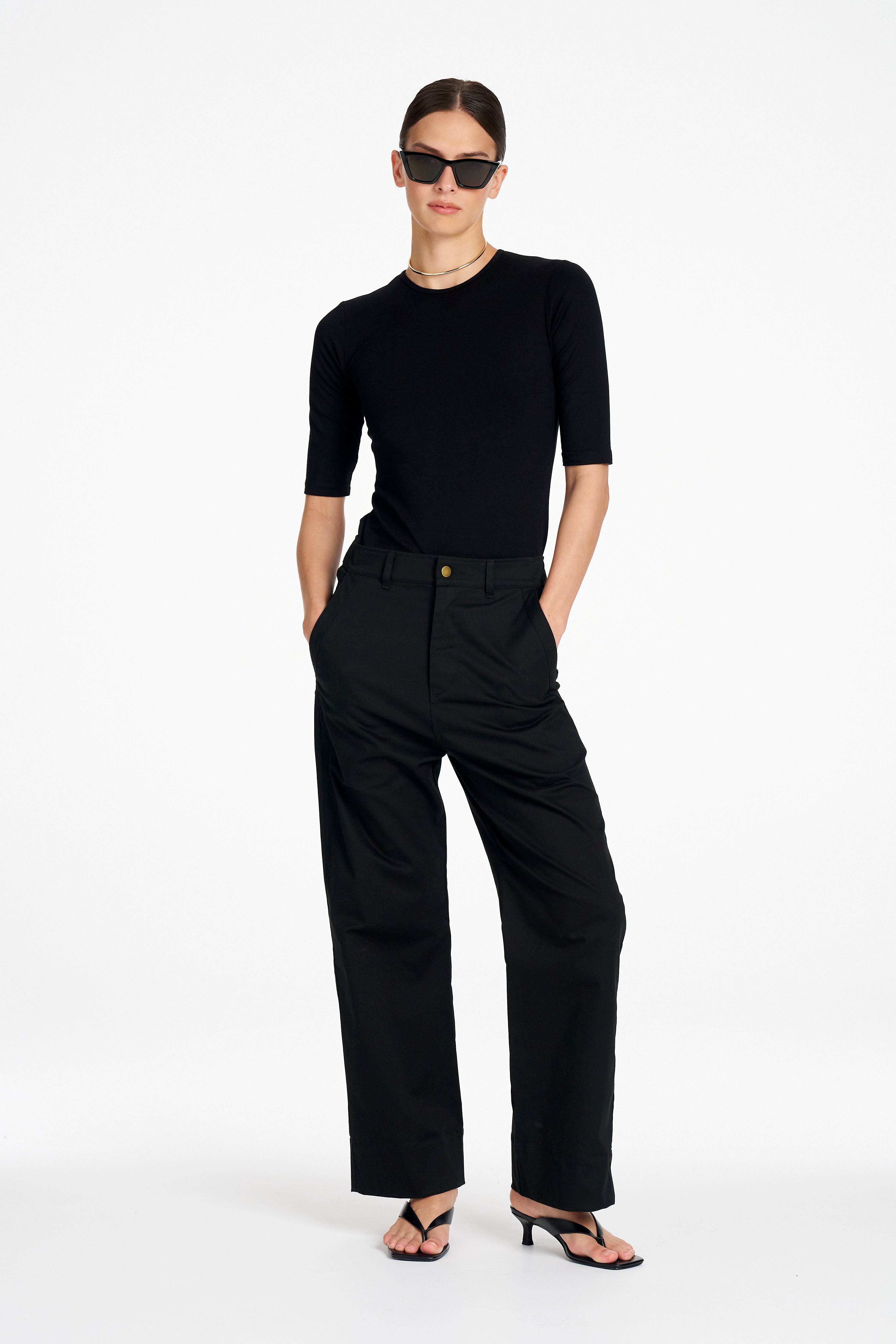 STRAIGHT PANT - Black - MELA PURDIE