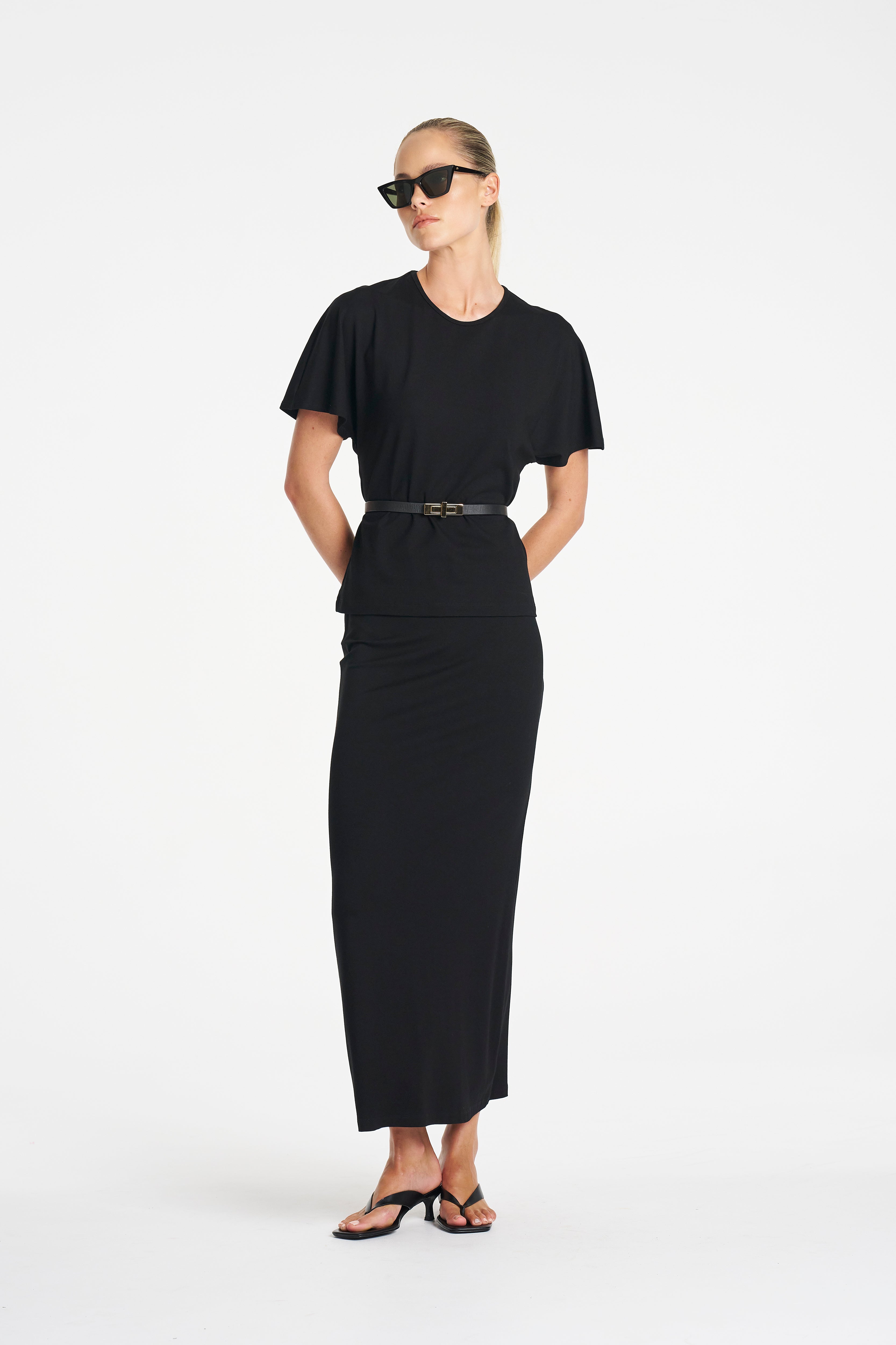 COLUMN SKIRT - Black - MELA PURDIE