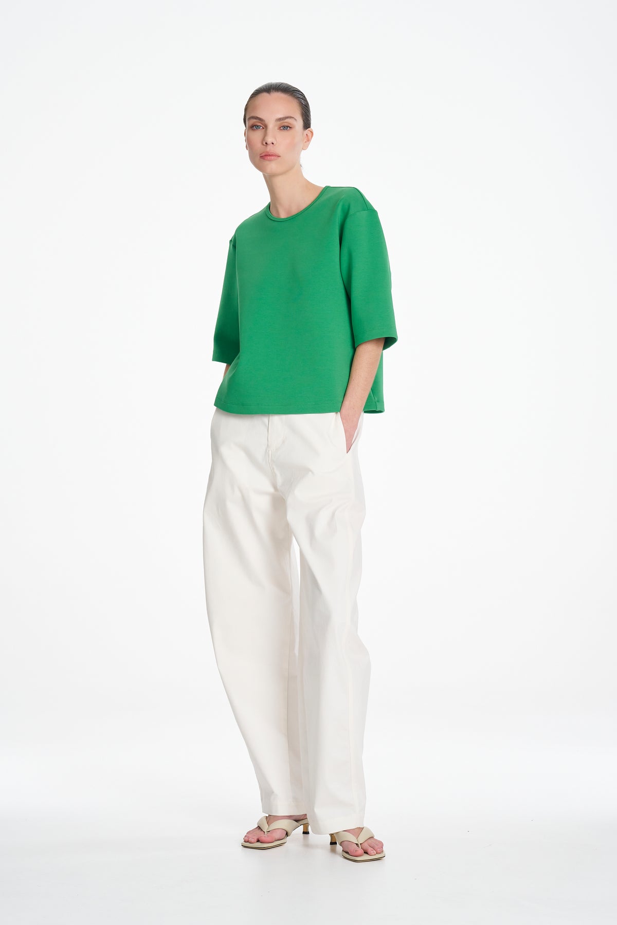 ELBOW BOX TEE - Emerald