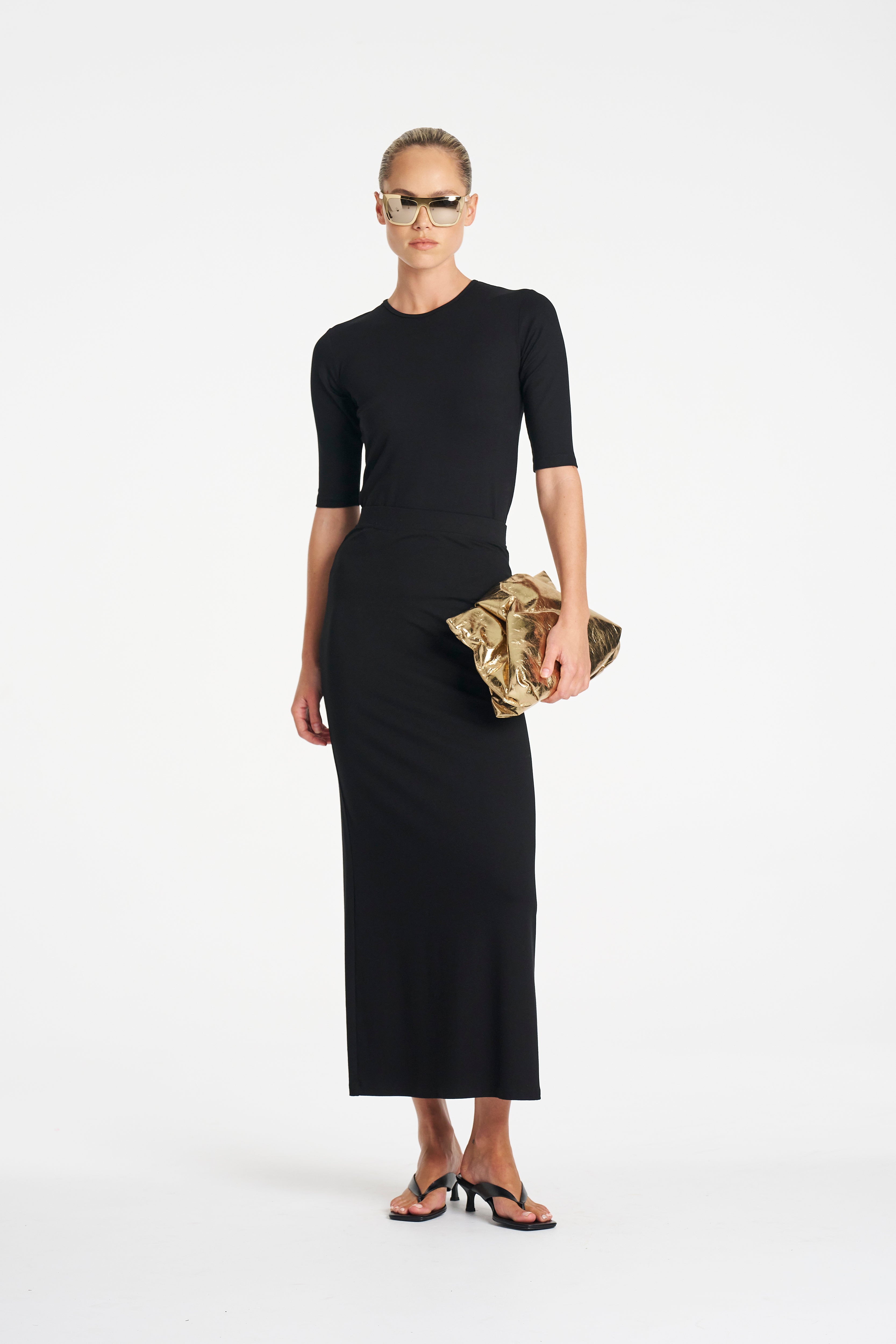 HALF SL TOP - Black - MELA PURDIE