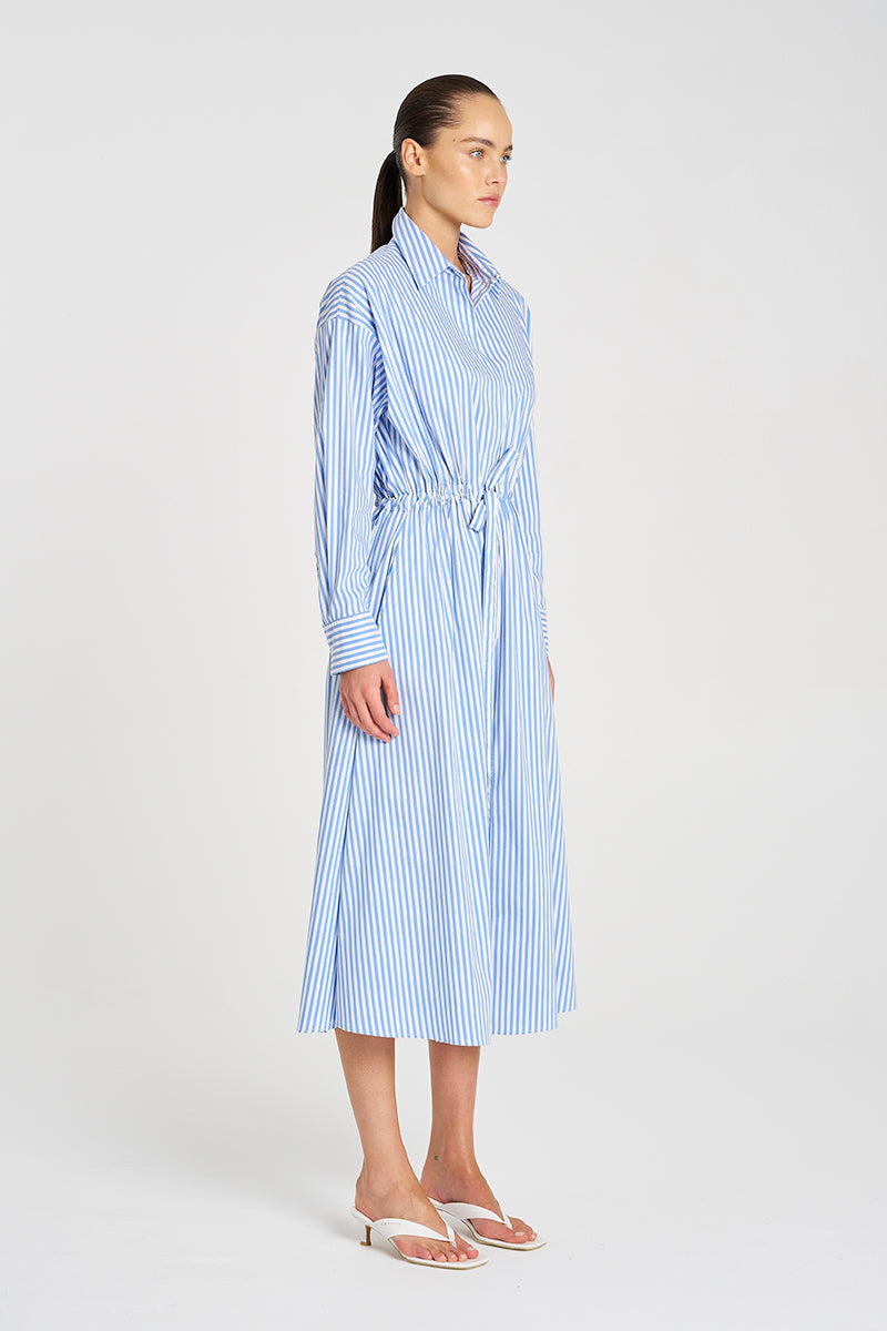 F731 3020 DRAW-WAIST DRESS