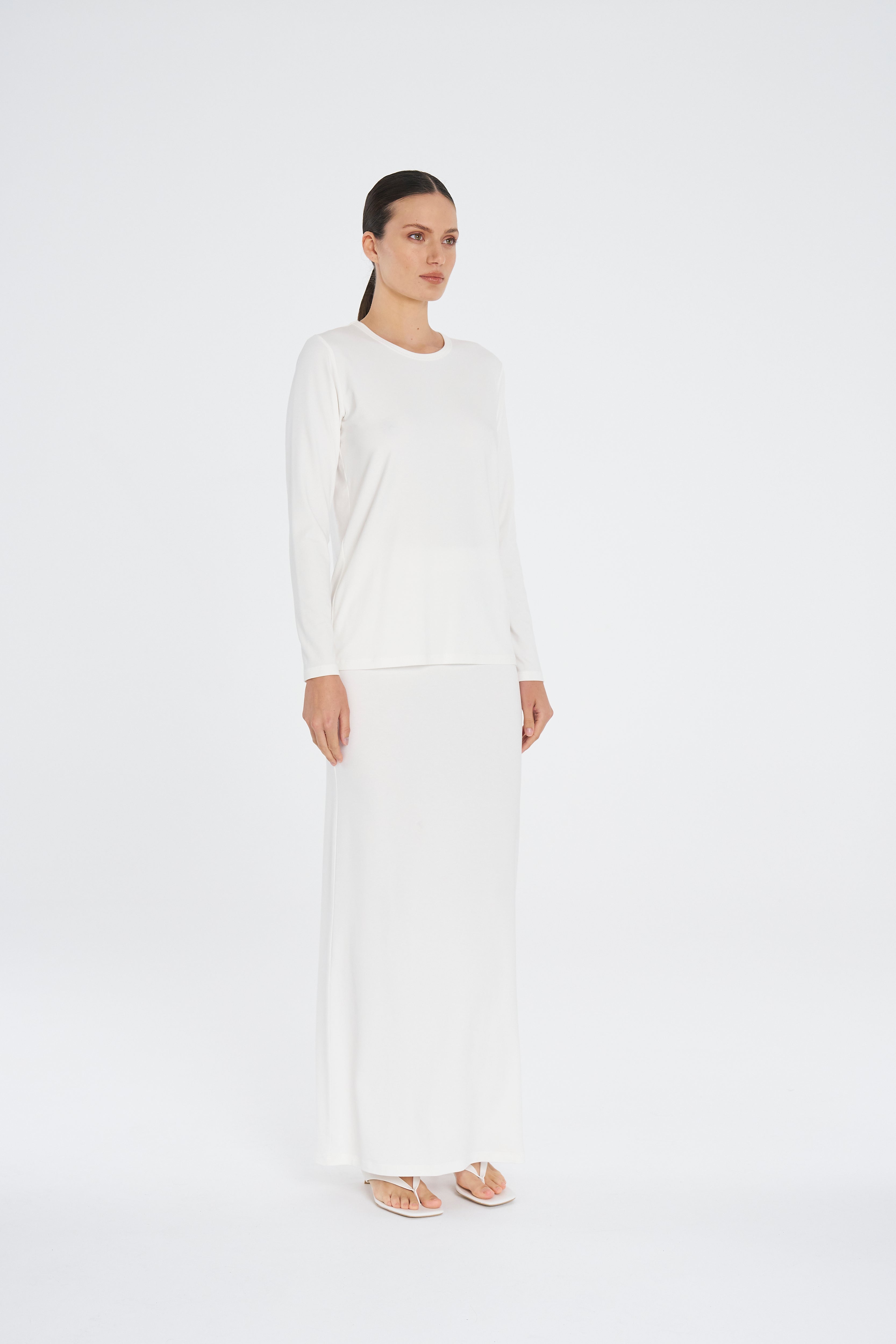 COLUMN SKIRT - White - MELA PURDIE