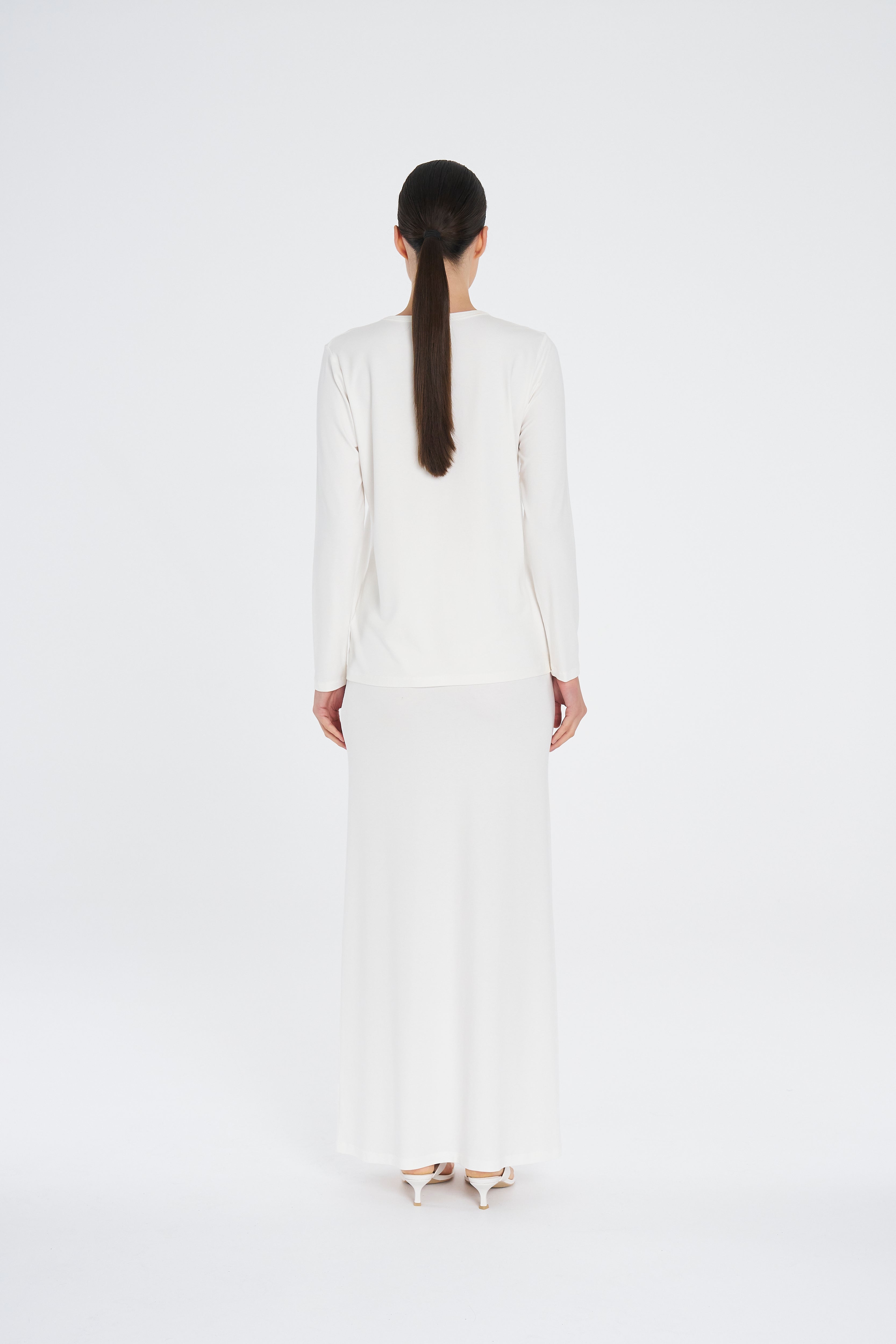 COLUMN SKIRT - White - MELA PURDIE