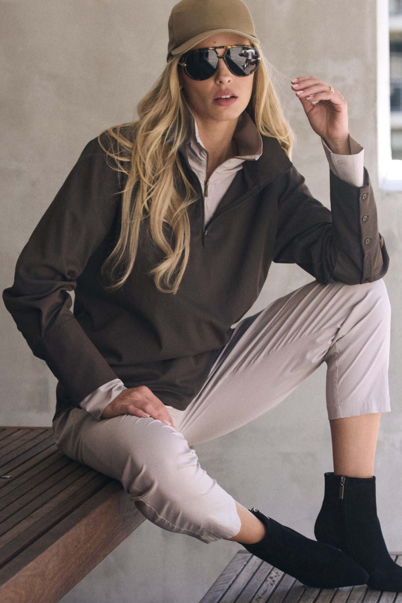 F416 8632 HALF ZIP BLOUSE - Mela Purdie