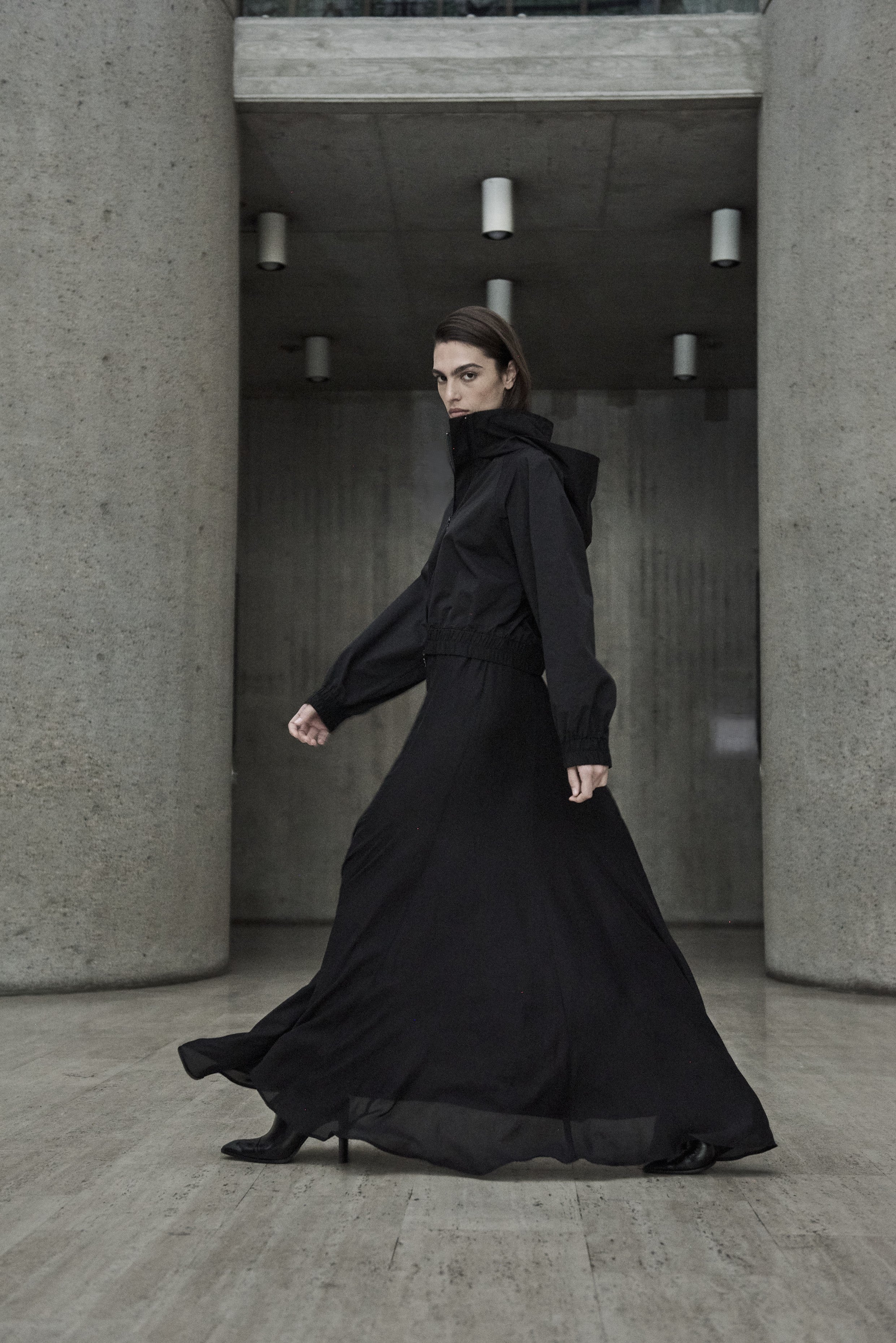 CROP RAIN SHELL - Black - MELA PURDIE