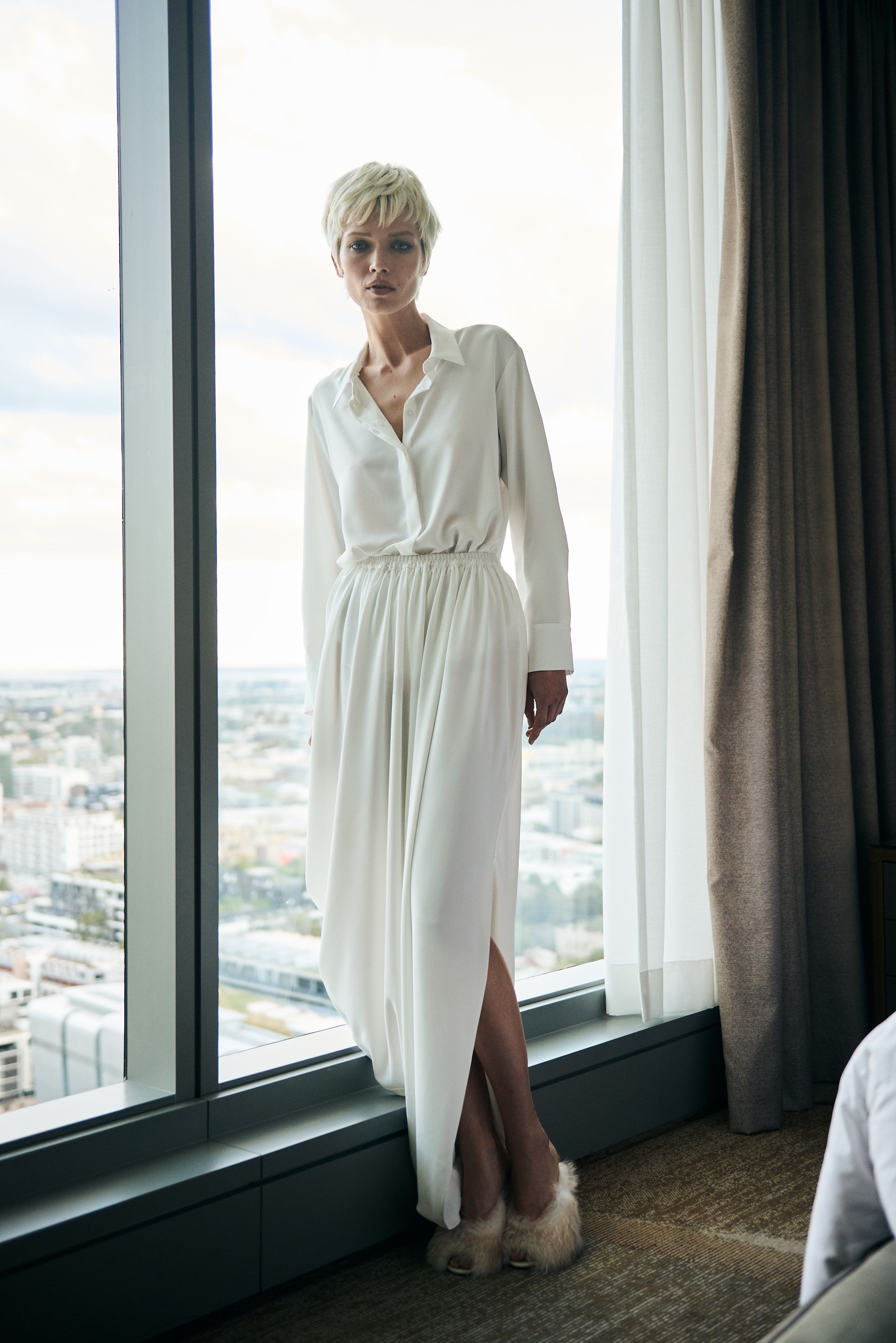 COCOON SKIRT - Ivory - MELA PURDIE