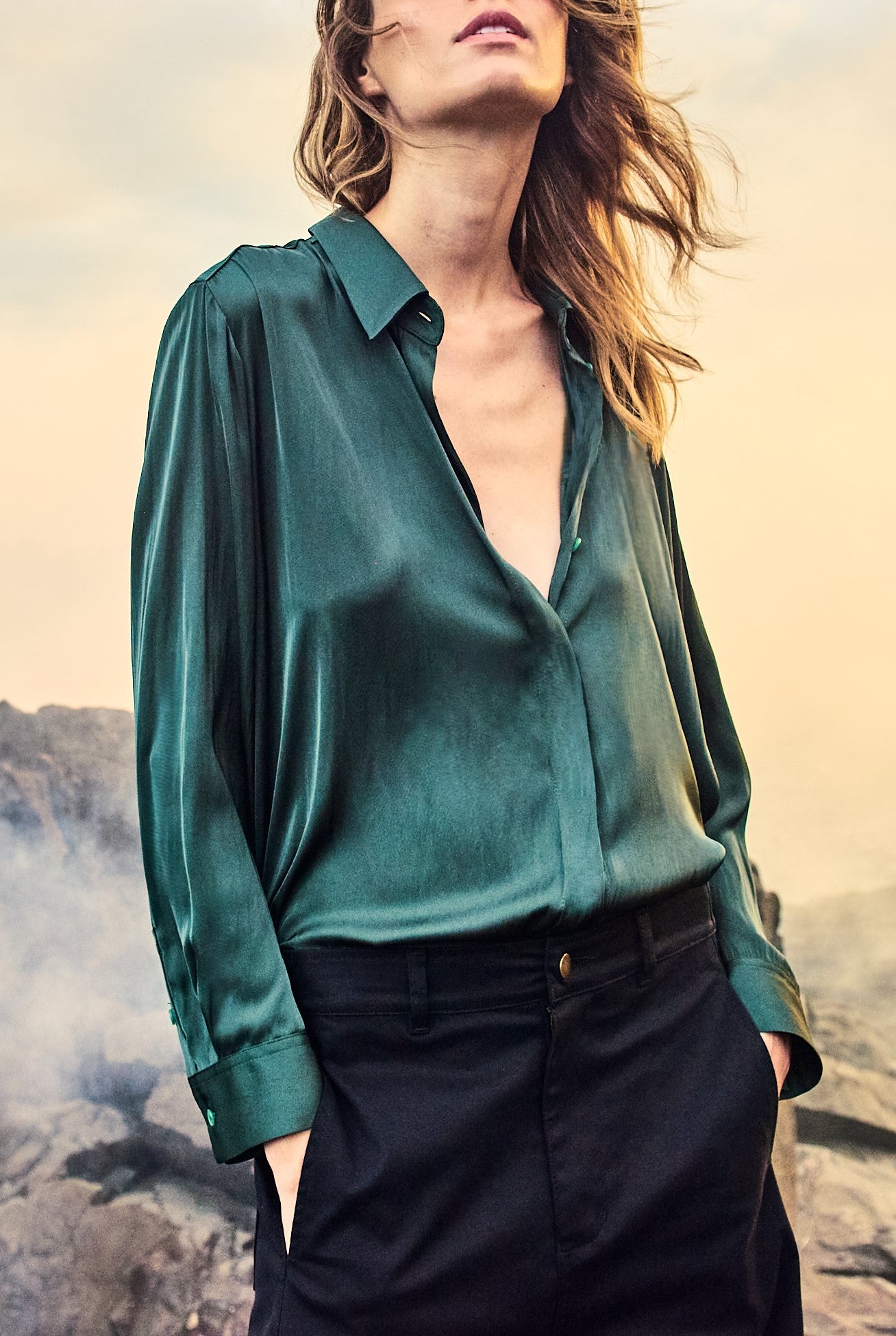 CHARMEUSE SHIRT - Jade - MELA PURDIE