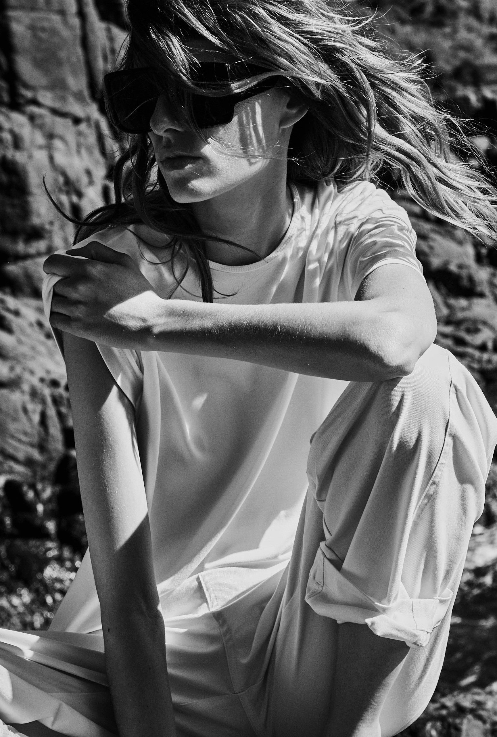 HALF SL TOP - White - MELA PURDIE