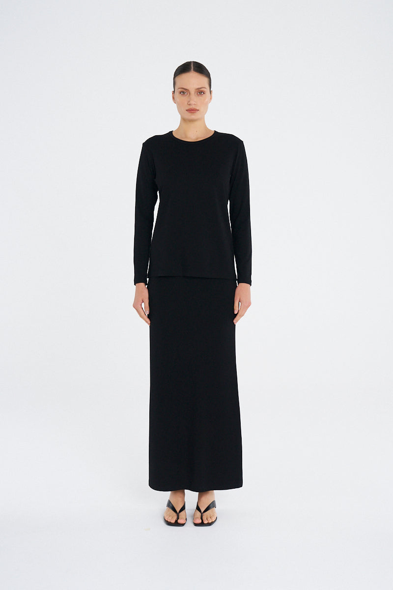 COLUMN SKIRT - Black - Mela Purdie