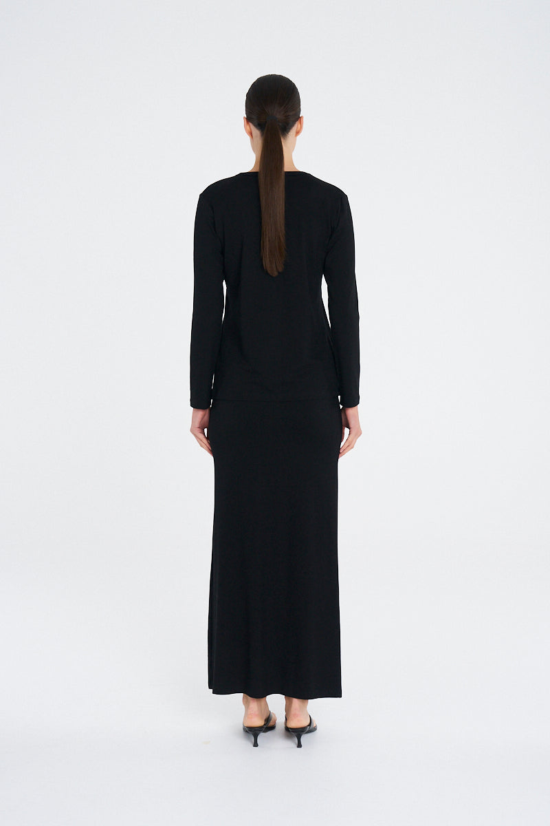 COLUMN SKIRT - Black - Mela Purdie