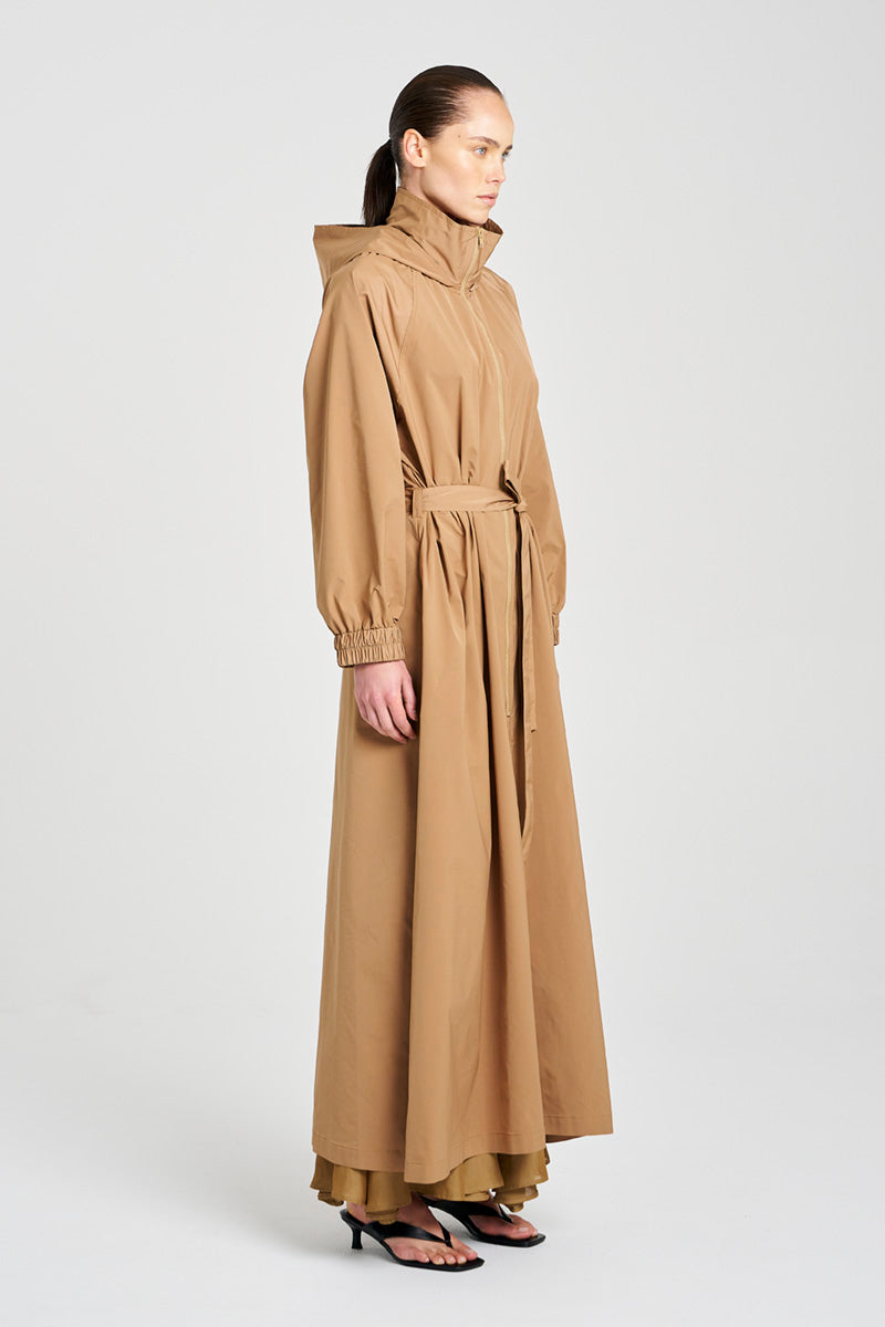 MAXI RAIN SHELL - Toffee
