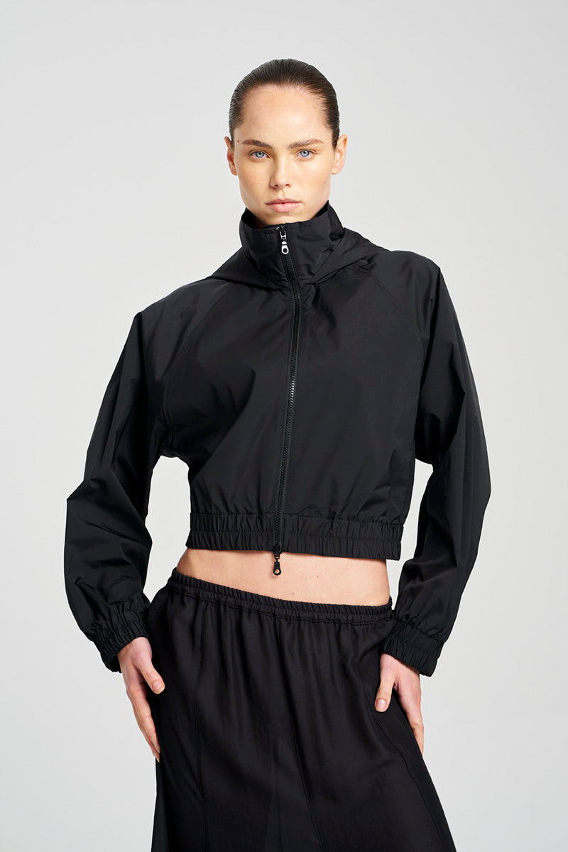 CROP RAIN SHELL - Black - Mela Purdie