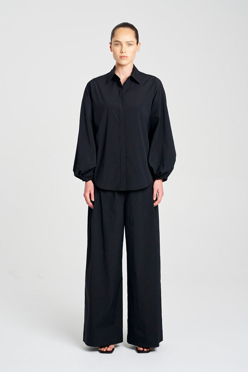 PLEAT PANT - Black - Mela Purdie