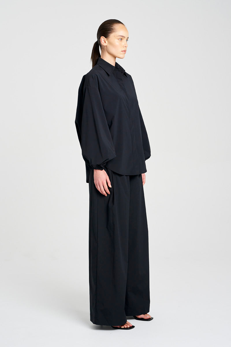 PLEAT PANT - Black - Mela Purdie