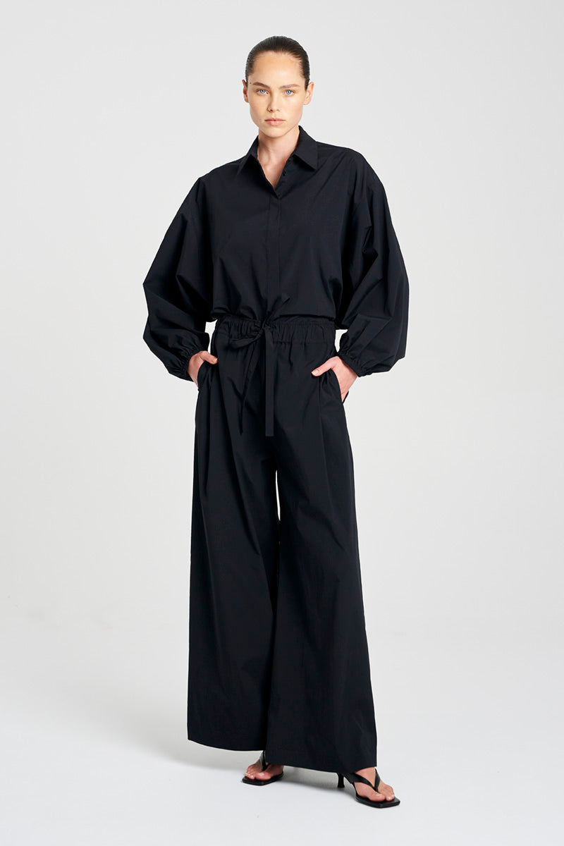 PLEAT PANT - Black - Mela Purdie