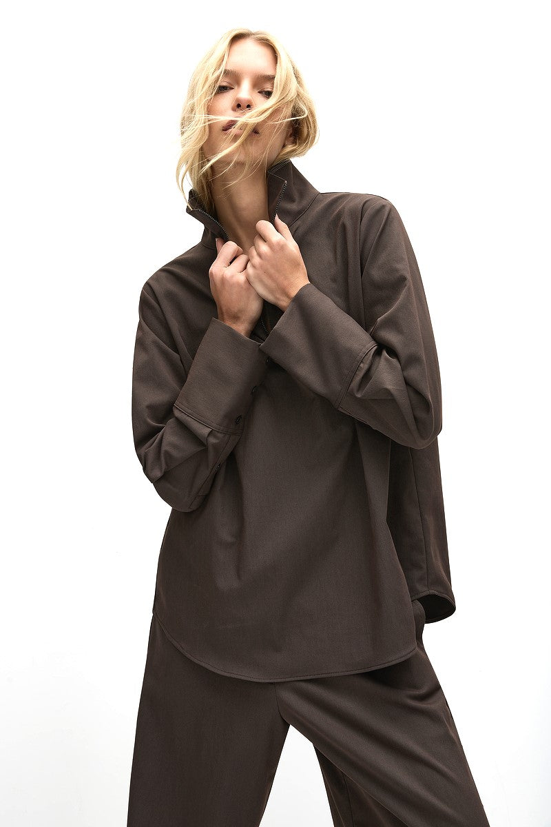 F416 8632 HALF ZIP BLOUSE - Mela Purdie