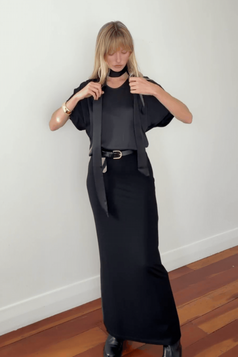COLUMN SKIRT - Black - MELA PURDIE