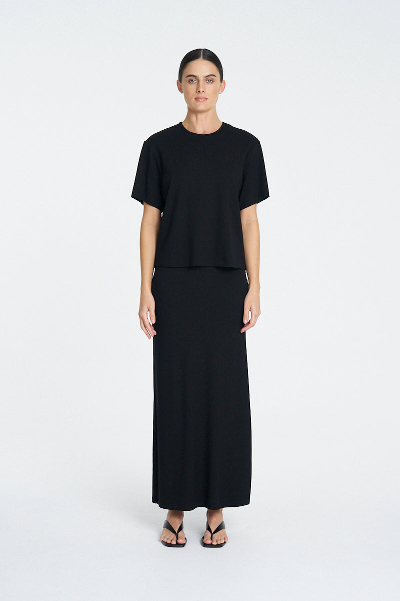 COLUMN SKIRT - Black