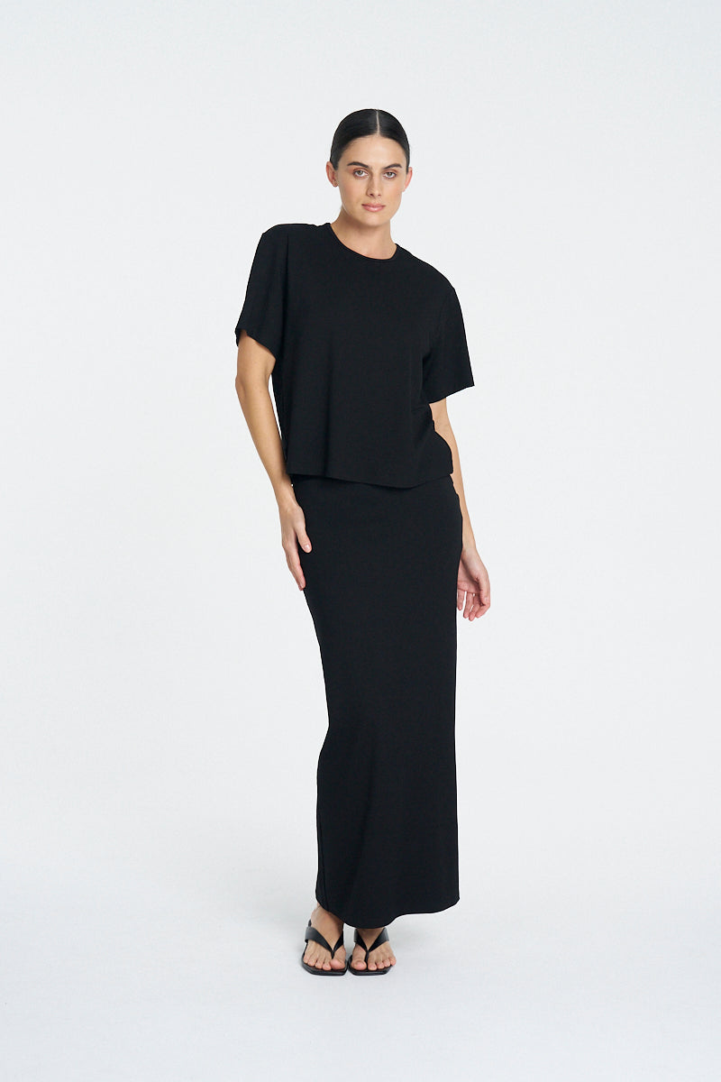 COLUMN SKIRT - Black