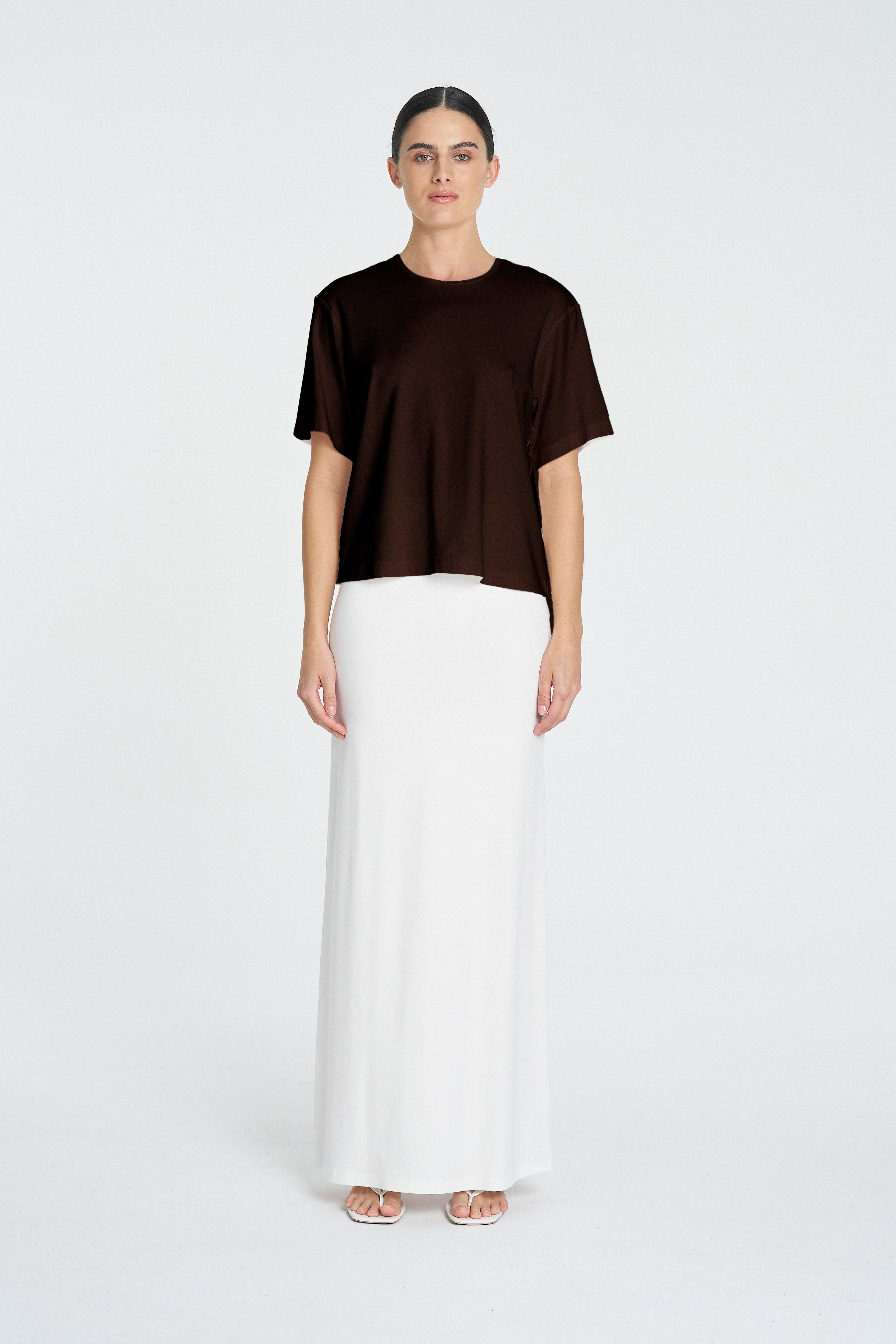 BOX TEE - Coffee - MELA PURDIE