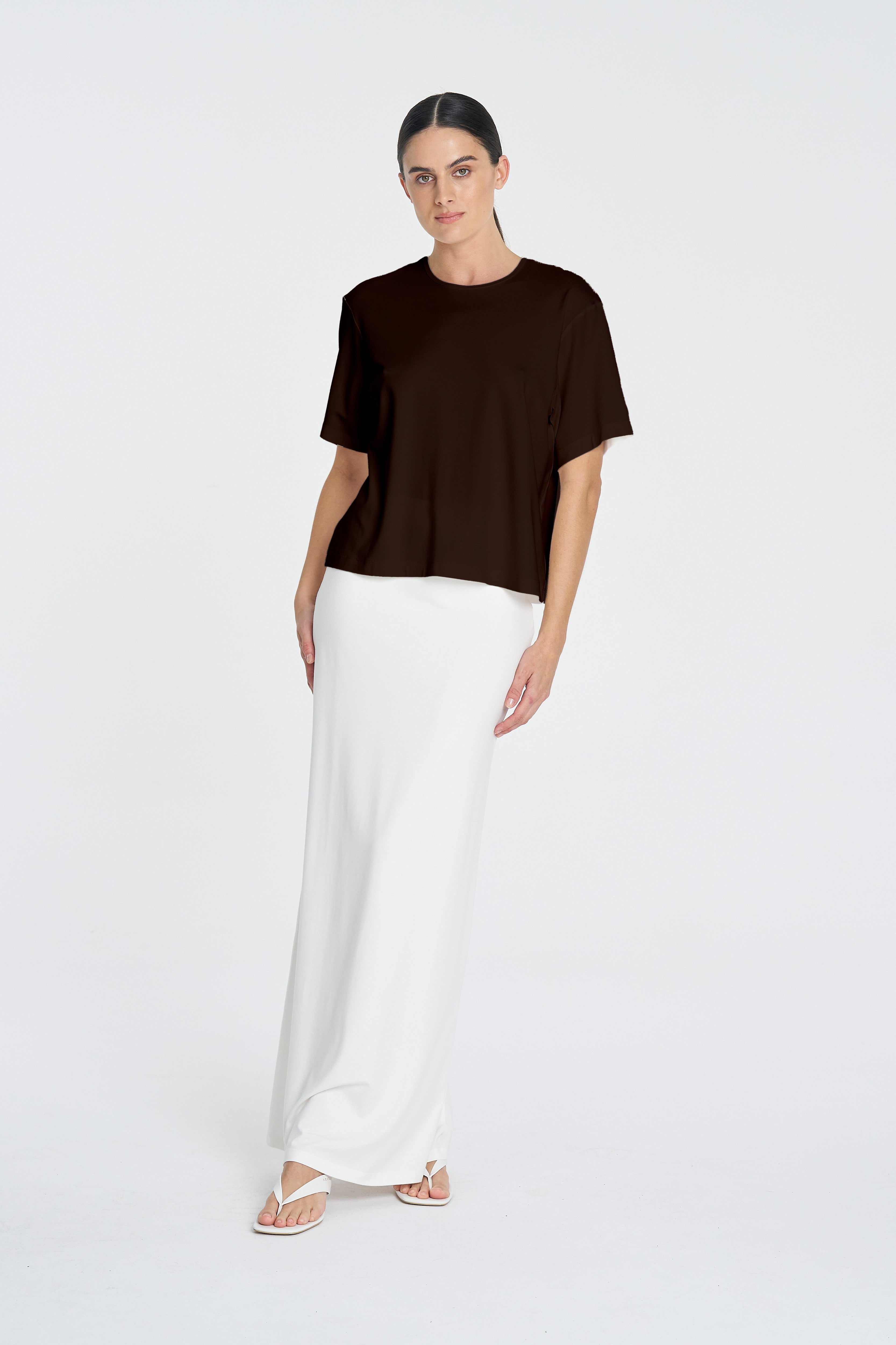 BOX TEE - Coffee - MELA PURDIE