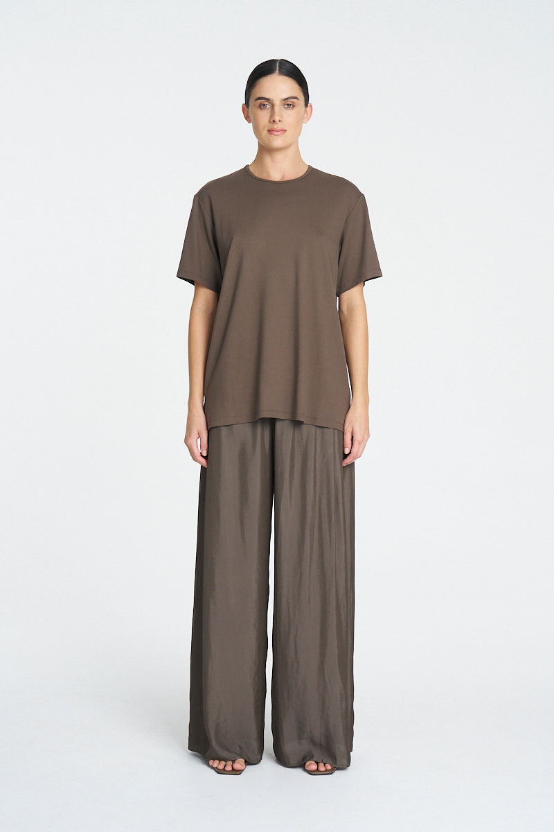 PLEAT PANT - Espresso