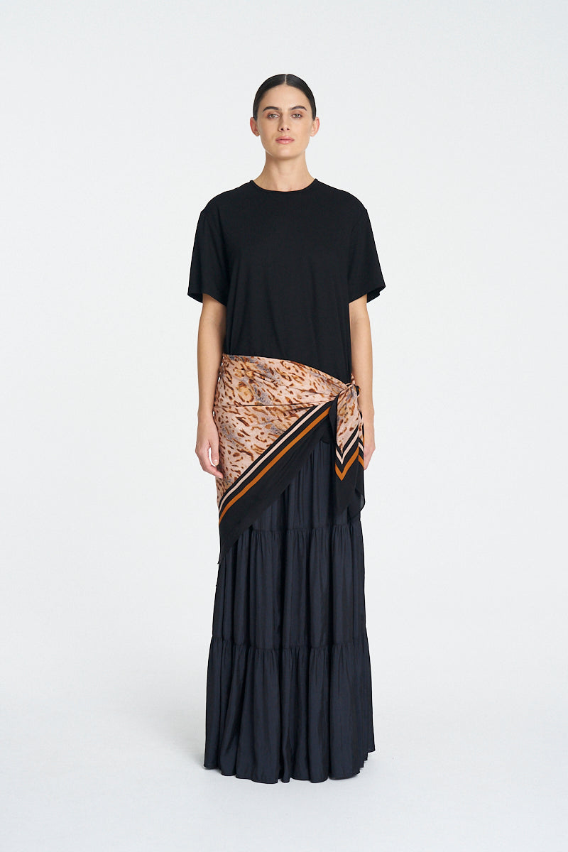 SILK SQUARE - Animal/Black