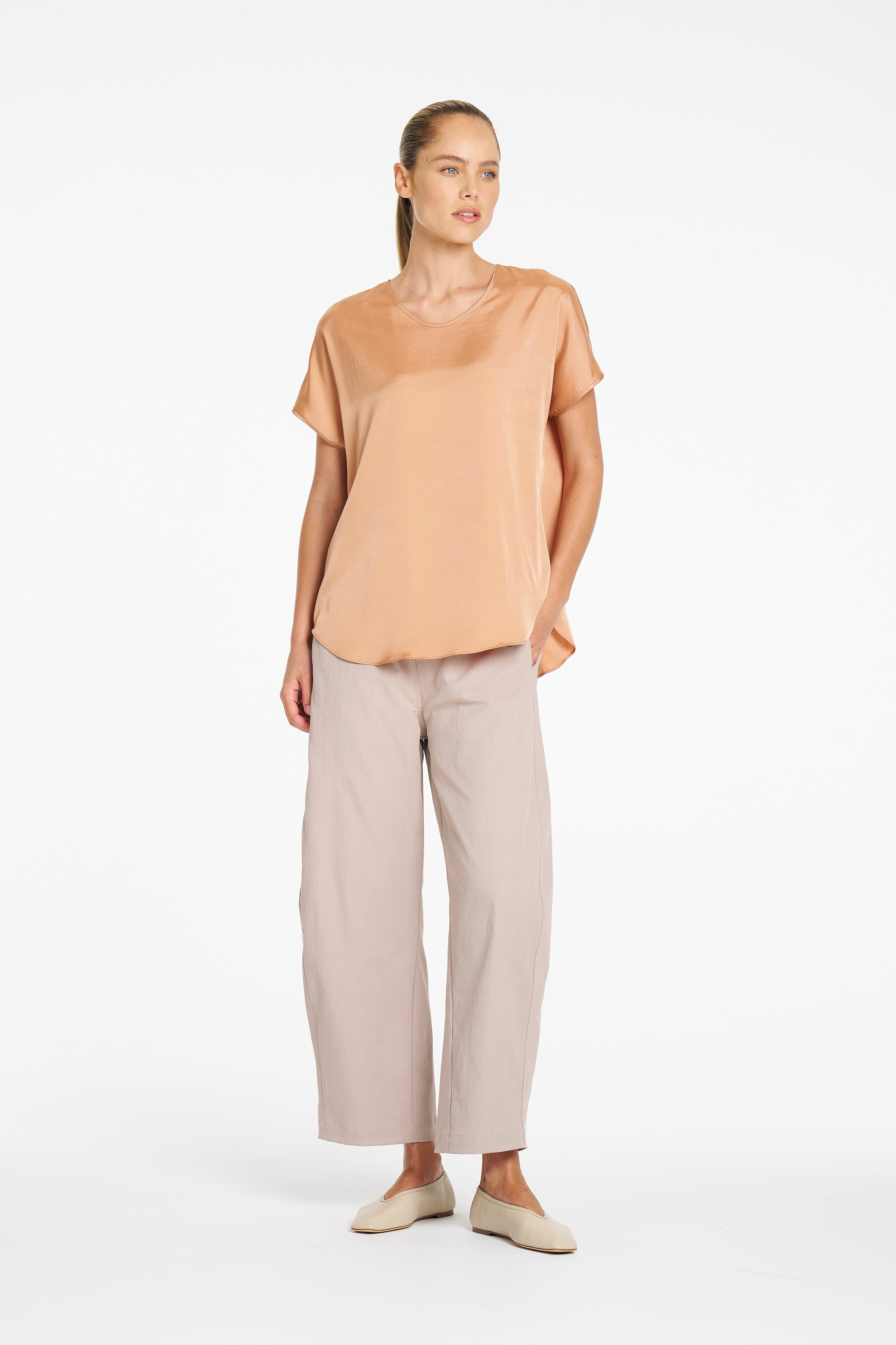 F416 10002 BARREL LEG PANT - MELA PURDIE