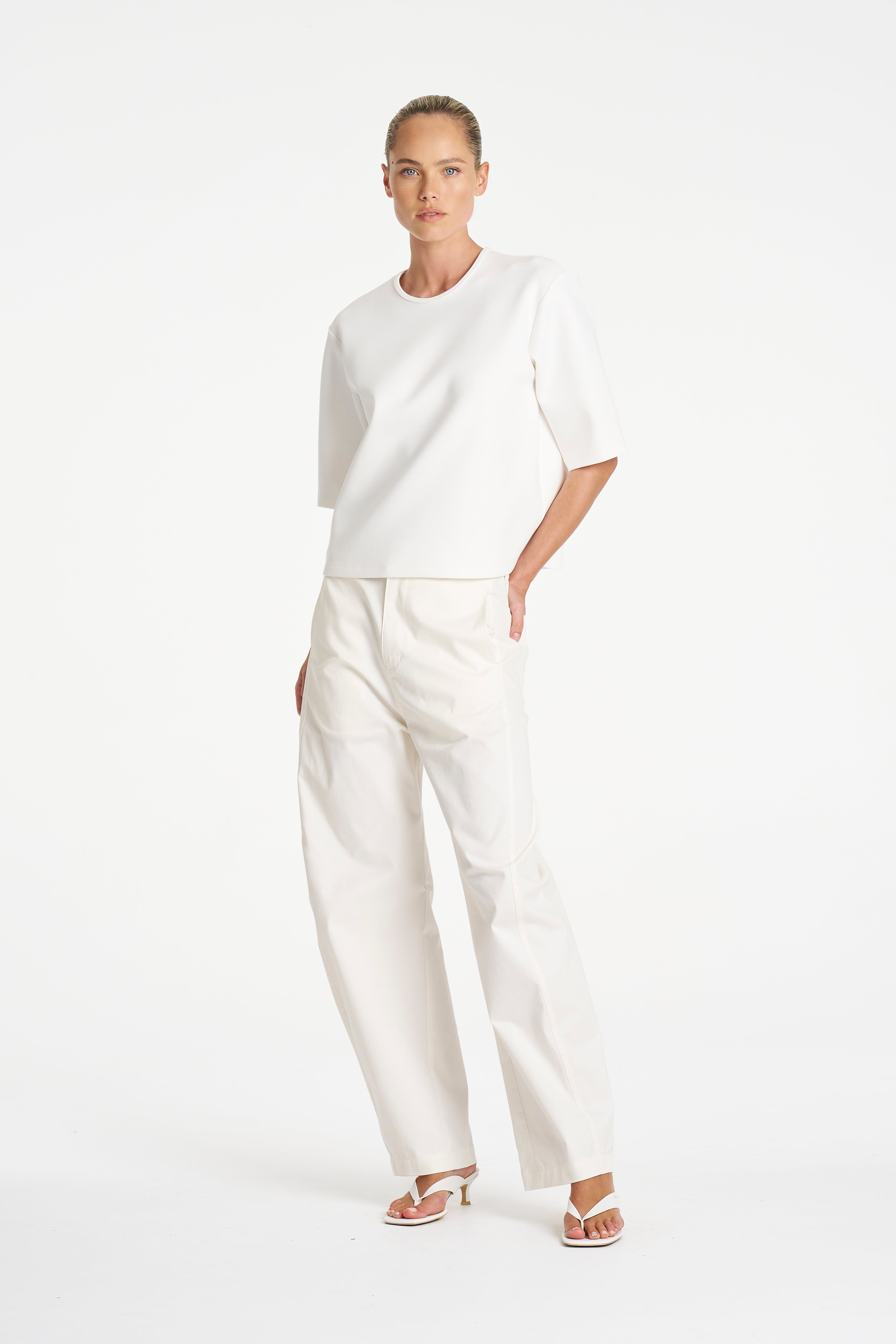 ELBOW BOX TEE - White - MELA PURDIE